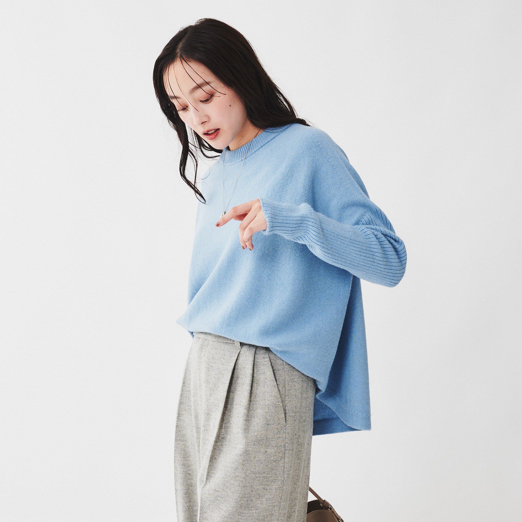 UNTITLED「ウールシルクカシミヤミックス ボートネックプルオーバーニット」|ニット・セーター|