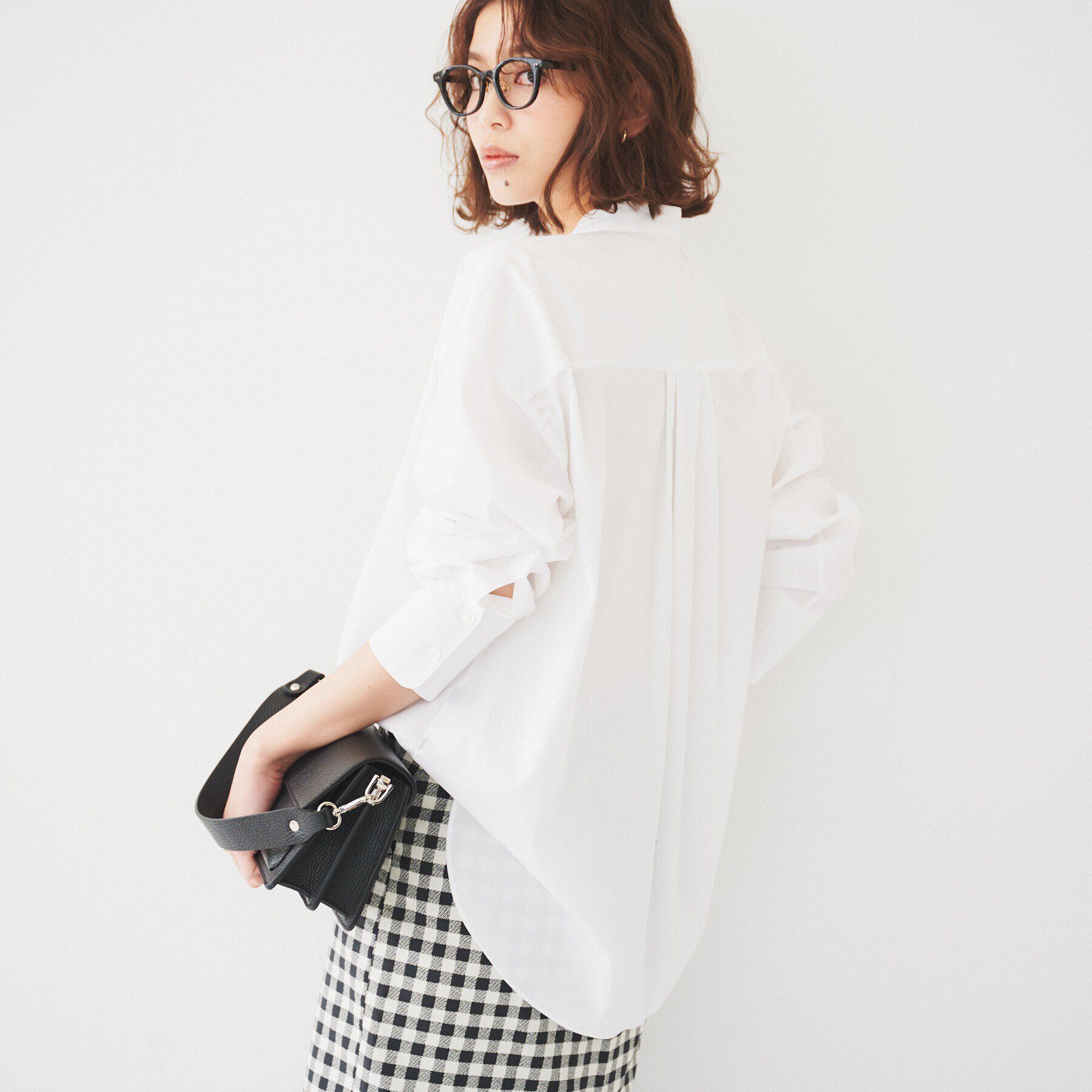 UNTITLED「【コットン100/ストライプ】タイプライター バンドカラーシャツ」|シャツ・ブラウス|