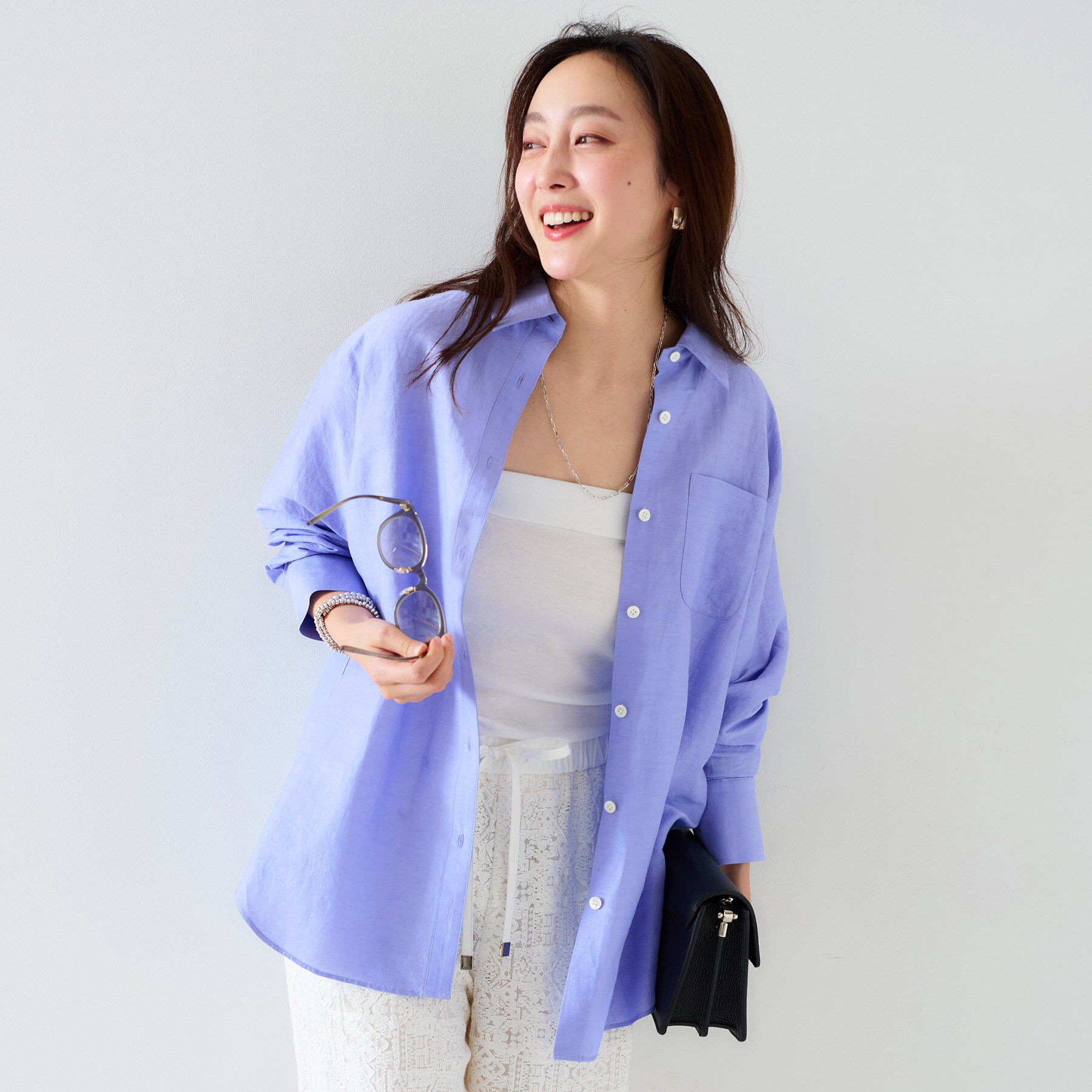 UNTITLED「【セットアップ可能/手洗い可】リネン混 ベーシックシャツ」|シャツ・ブラウス|