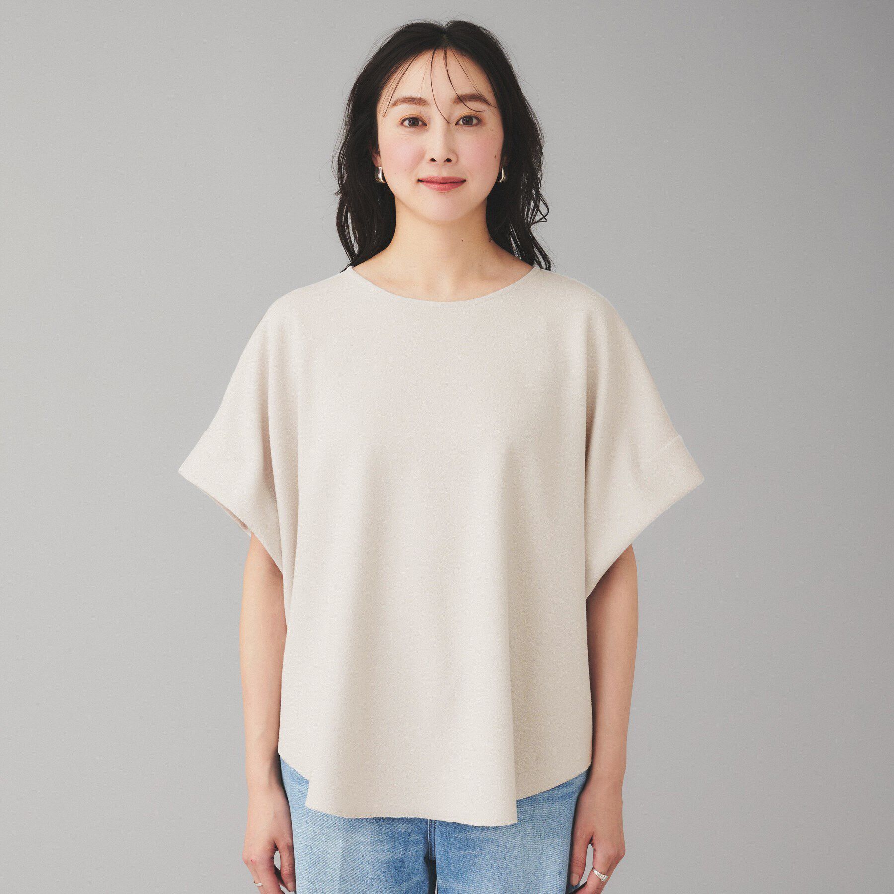 UNTITLED「【Munich】ダブルフェイスブークレータックショルダートップス」|Tシャツ・カットソー|