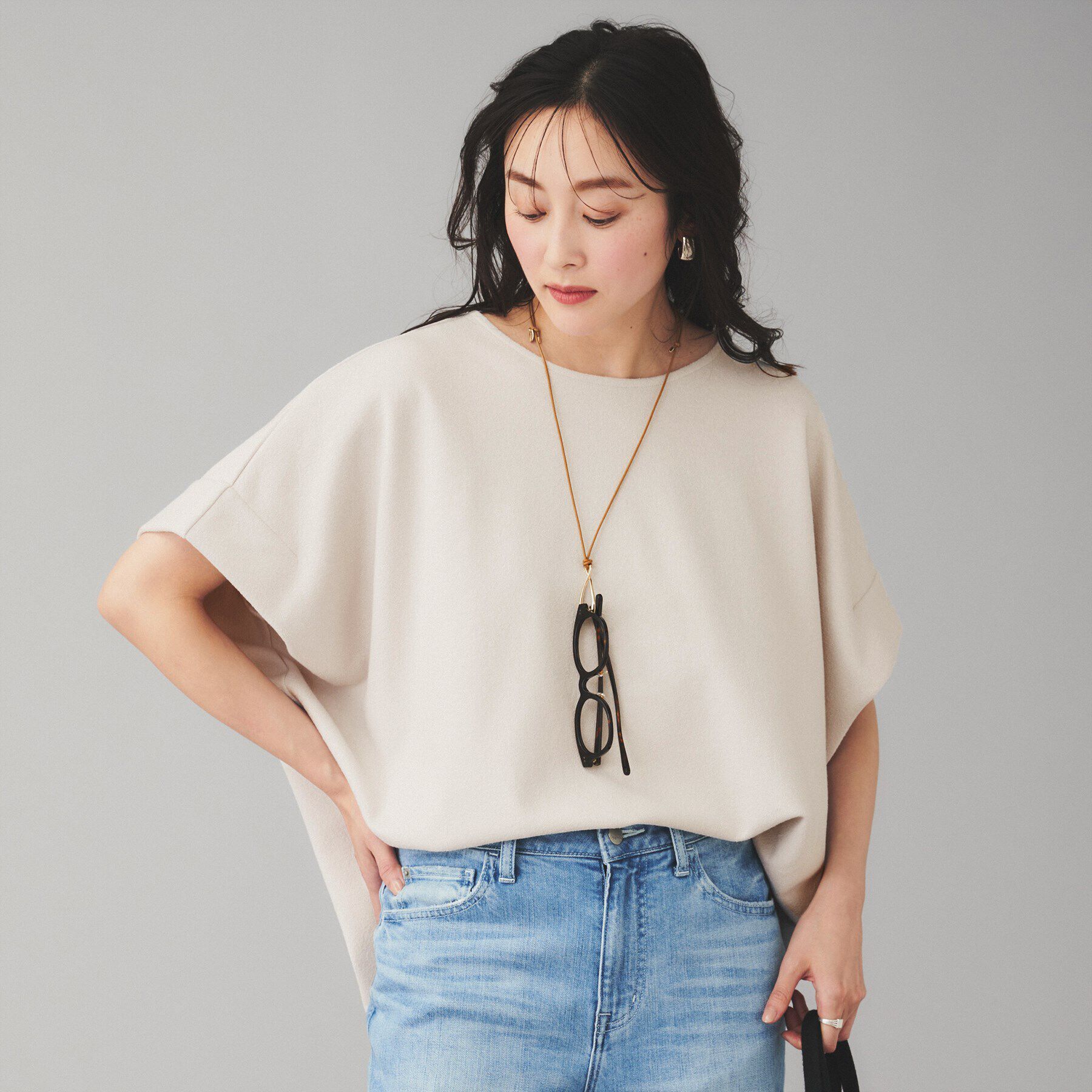 UNTITLED「【Munich】ダブルフェイスブークレータックショルダートップス」|Tシャツ・カットソー|