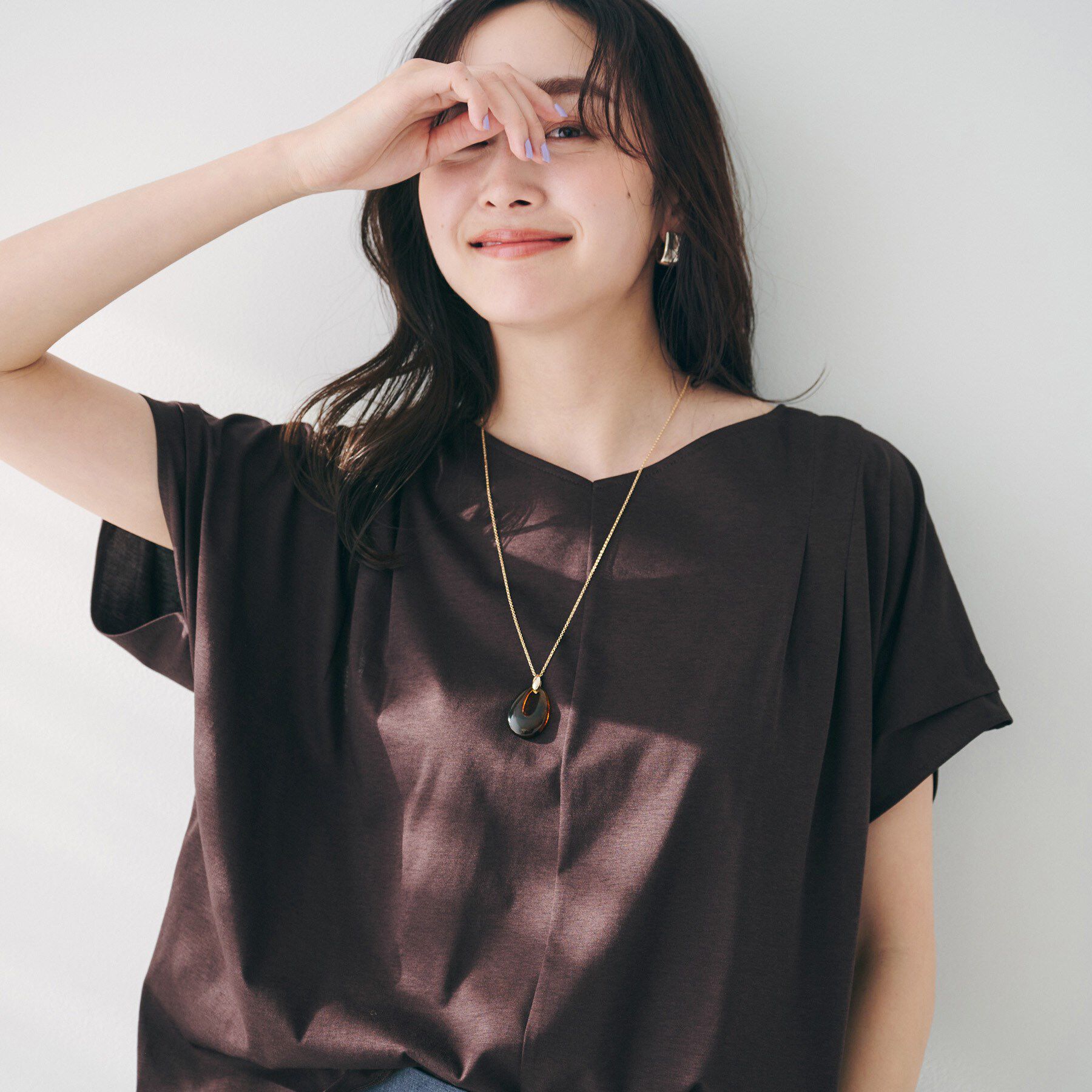 UNTITLED「【洗える】タック入りフレンチスリーブプルオーバー」|Tシャツ・カットソー|