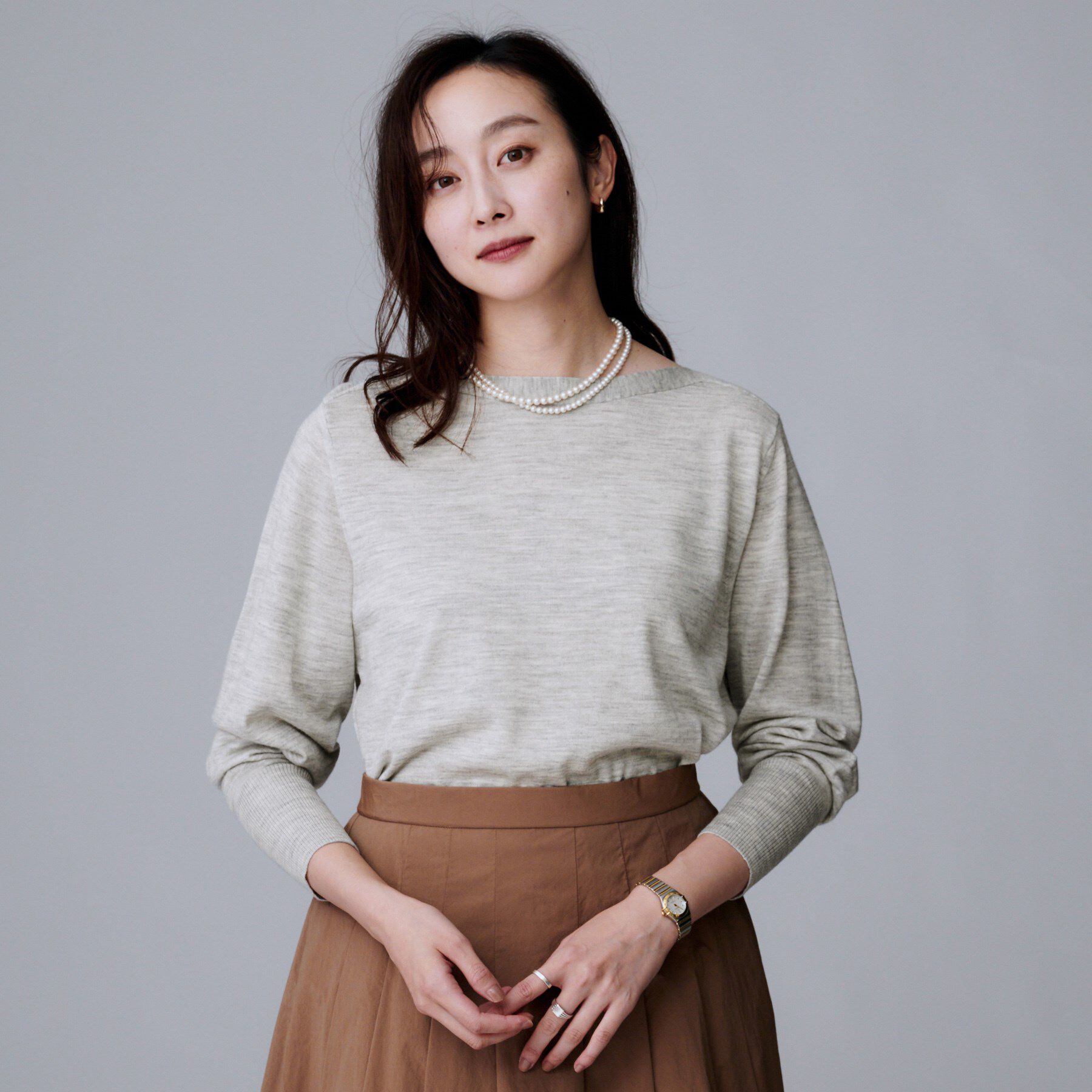 UNTITLED「【アンサンブル可/洗える】シルクウールカシミヤ ドルマンスリーブニット」|ニット・セーター|