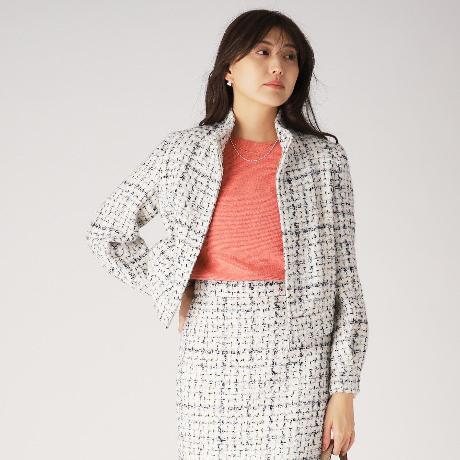 COUP DE CHANCE「華やかなツイードブルゾン」|ブルゾン・スタジャン|