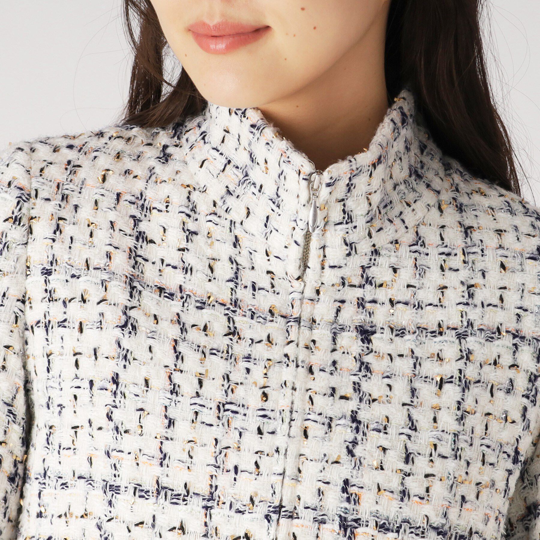 COUP DE CHANCE「華やかなツイードブルゾン」|ブルゾン・スタジャン|