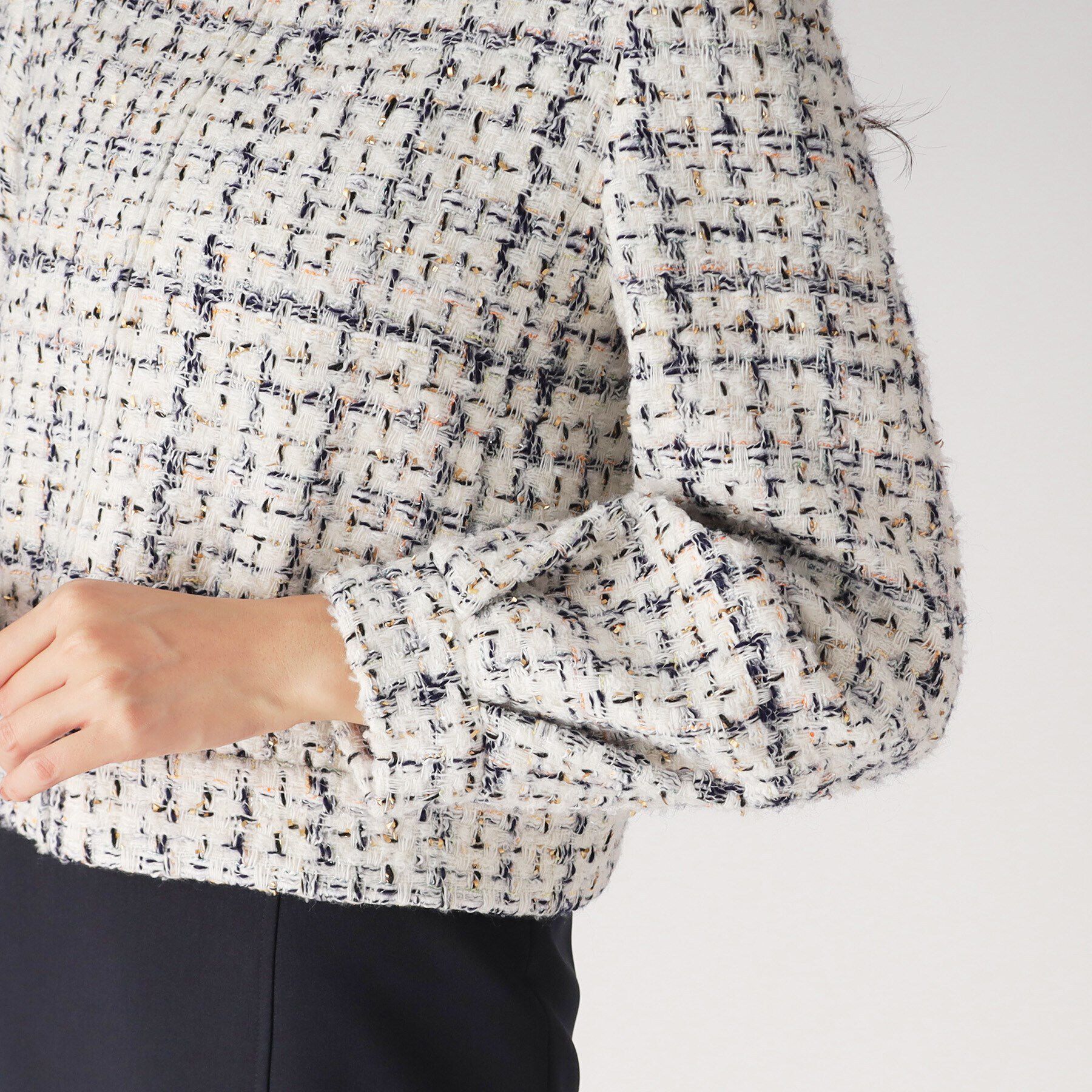 COUP DE CHANCE「華やかなツイードブルゾン」|ブルゾン・スタジャン|