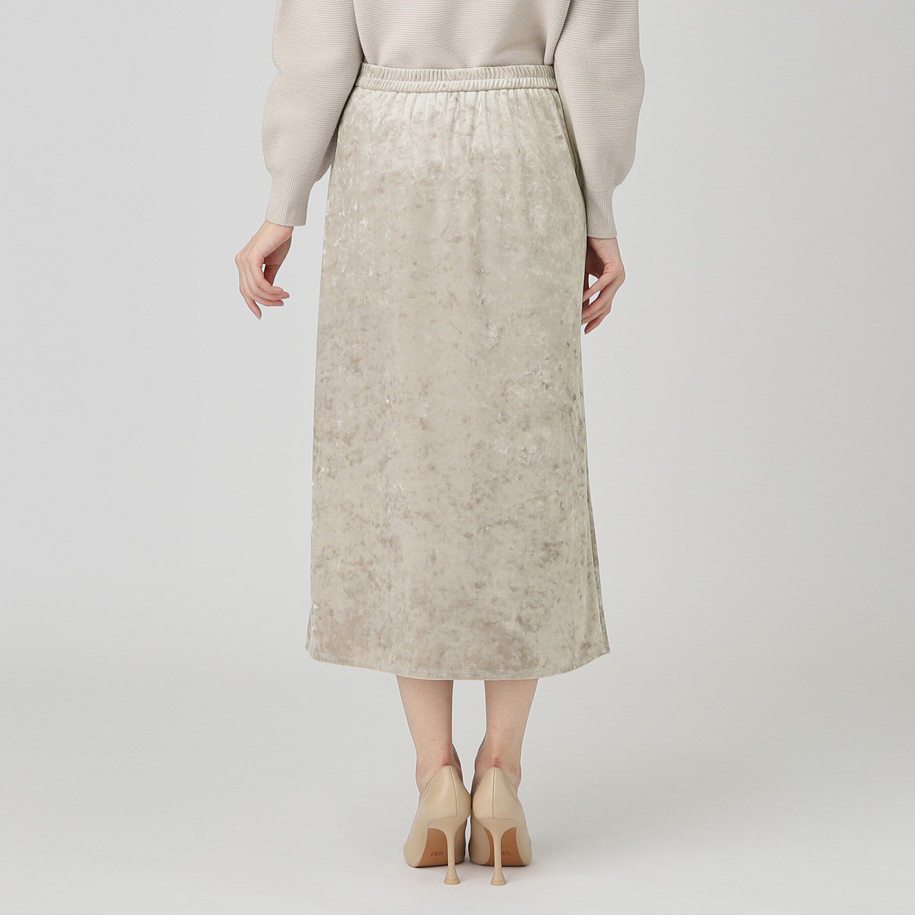 COUP DE CHANCE「【洗える／日本製／ウエストゴム】クラッシュベロアスカート」|スカート|