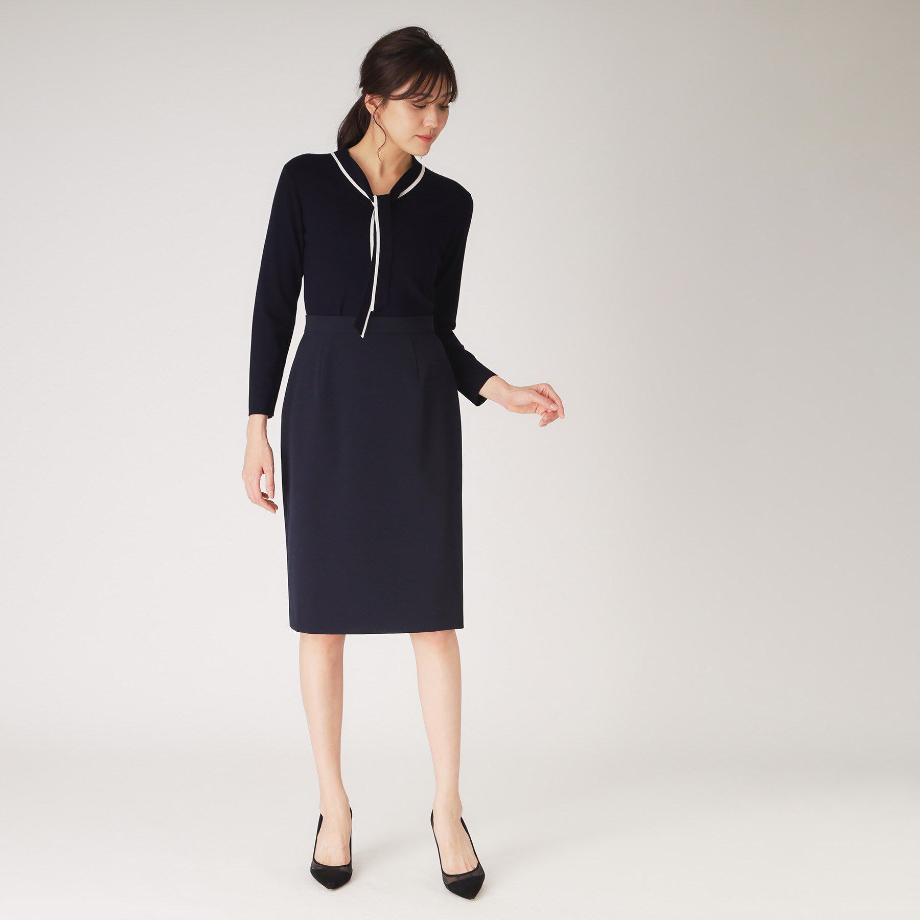 COUP DE CHANCE「【洗える】配色ボウタイのニットトップス」|Tシャツ・カットソー|