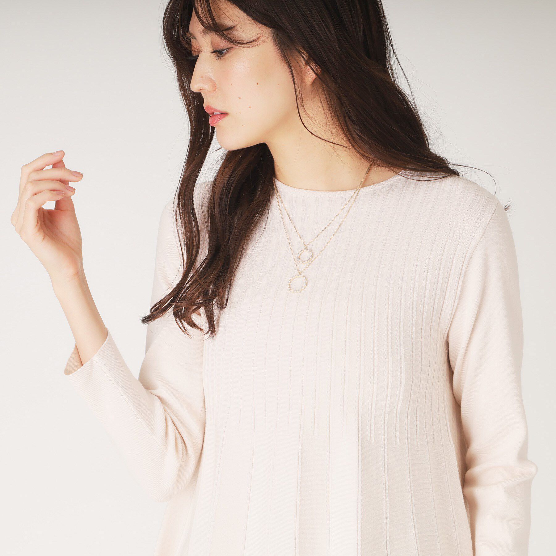 COUP DE CHANCE「【洗える／ヒップ丈】Aラインニットプルオーバー」|ニット・セーター|