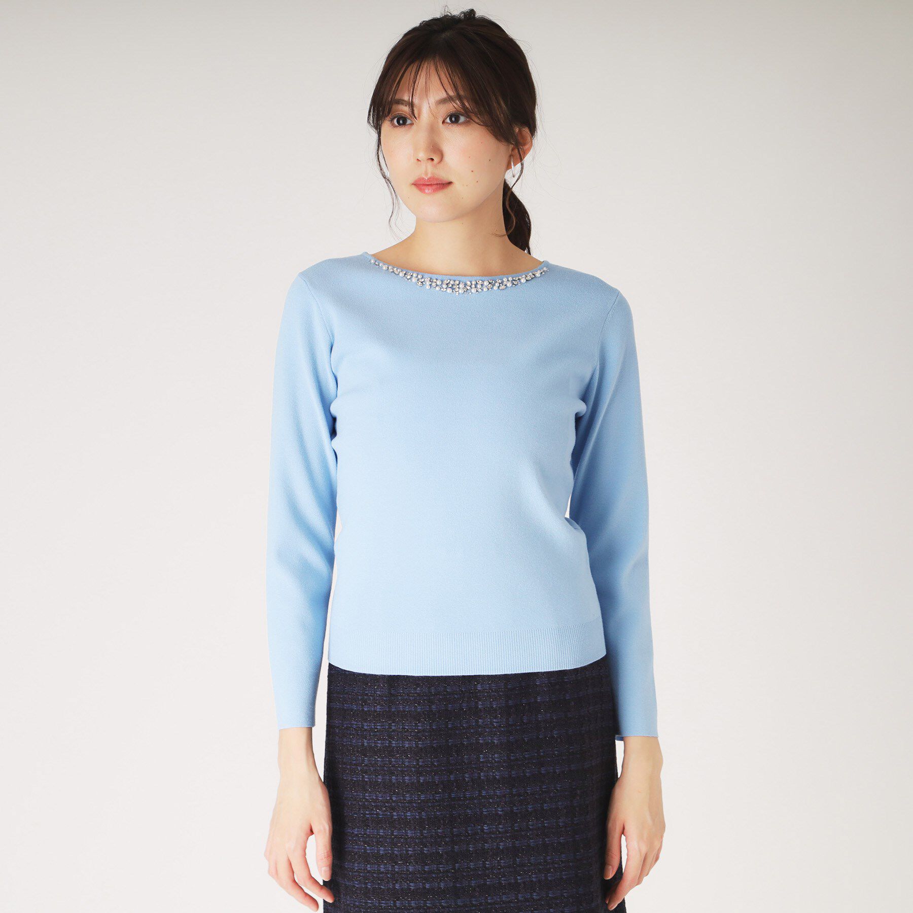 COUP DE CHANCE「【洗える】ビジューニットプルオーバー」|ニット・セーター|