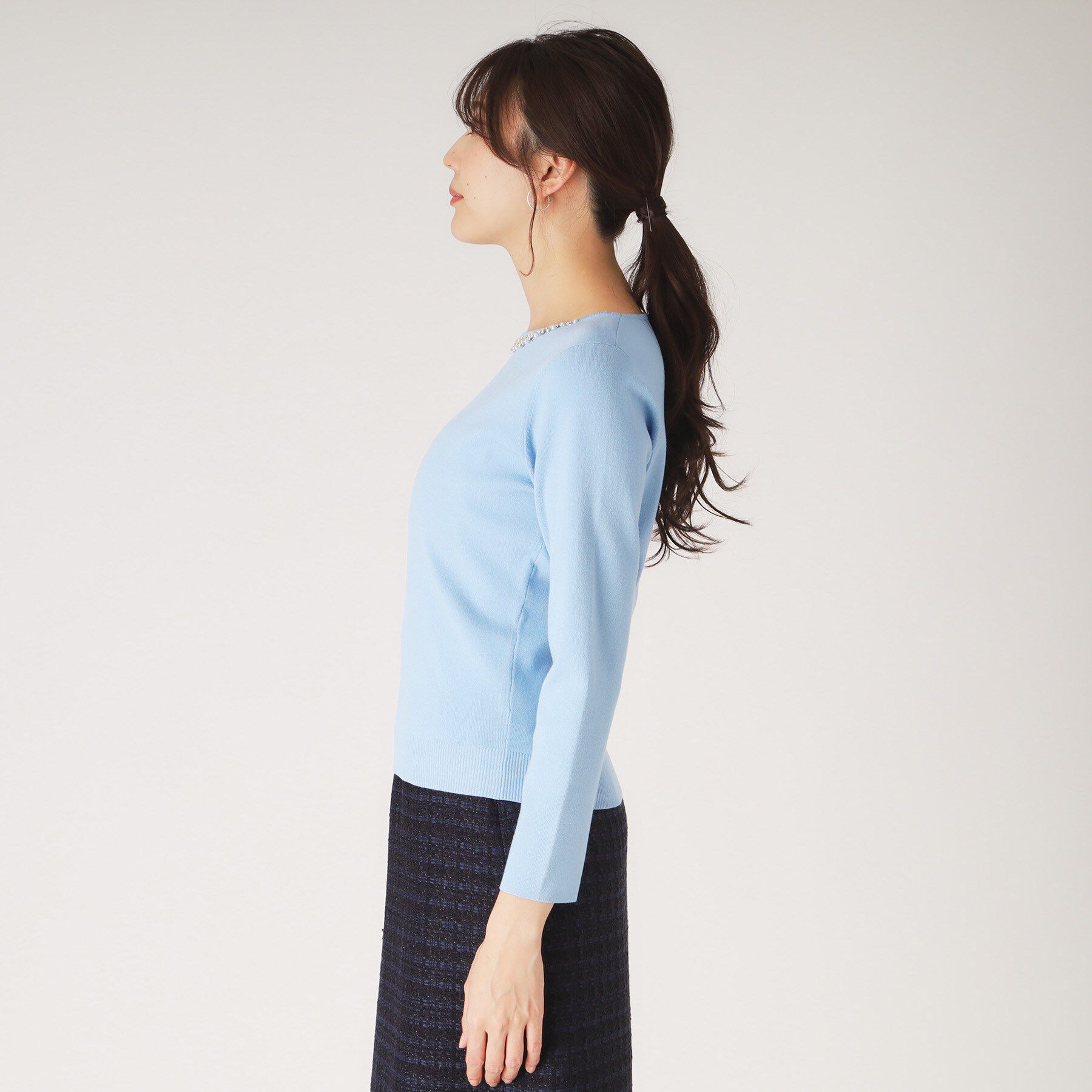 COUP DE CHANCE「【洗える】ビジューニットプルオーバー」|ニット・セーター|
