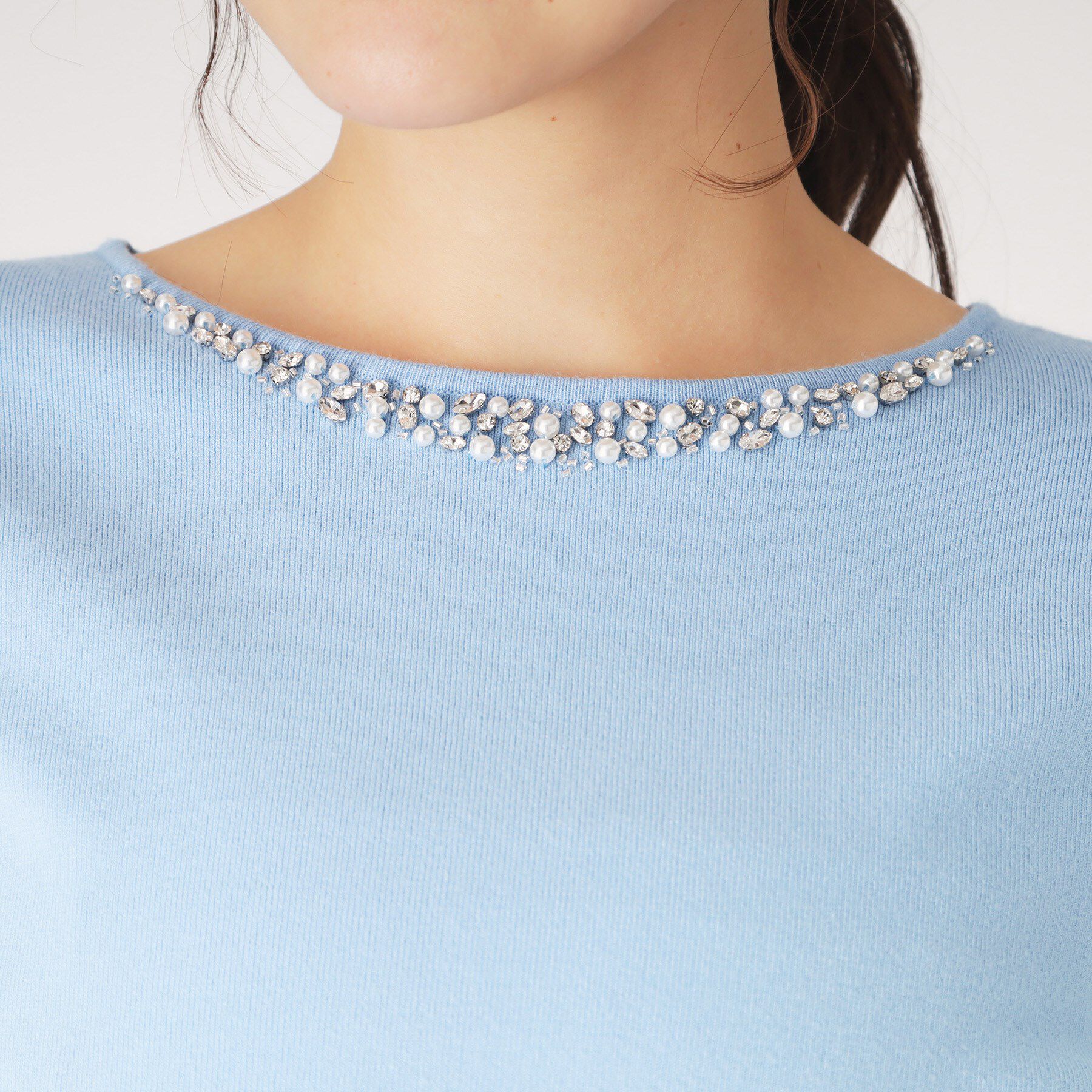 COUP DE CHANCE「【洗える】ビジューニットプルオーバー」|ニット・セーター|