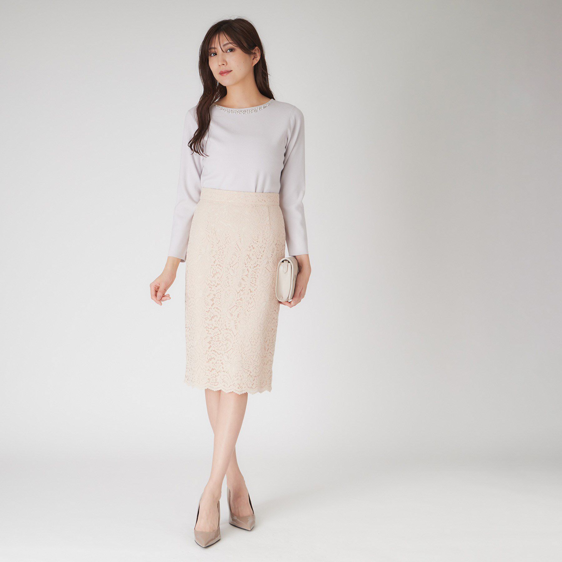 COUP DE CHANCE「【洗える】ビジューニットプルオーバー」|ニット・セーター|