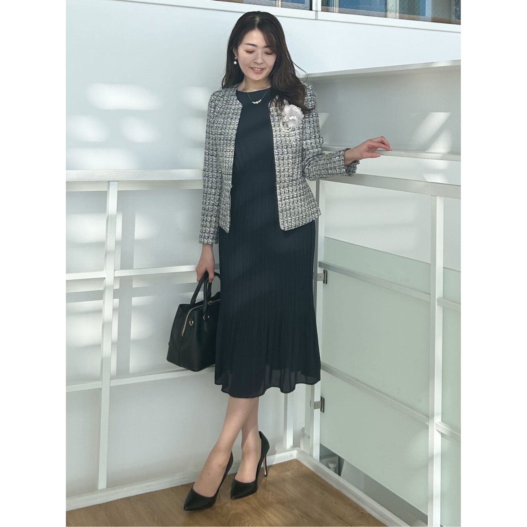 COUP DE CHANCE「【日本製】ファンシーツィードジャケット」|ノーカラージャケット|