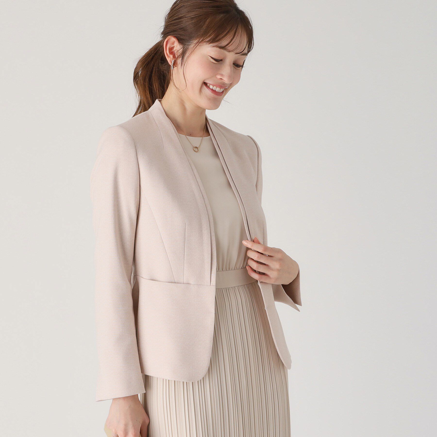 COUP DE CHANCE「【洗える／日本製／スーツ可】ノーカラージャケット」|テーラードジャケット|