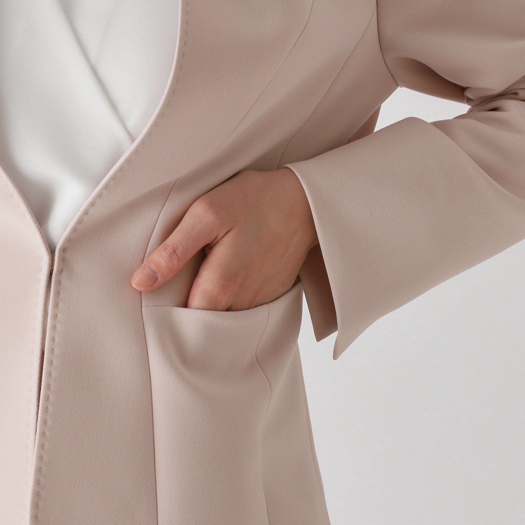 COUP DE CHANCE「【洗える／日本製】カラーレスジャケット」|ノーカラージャケット|