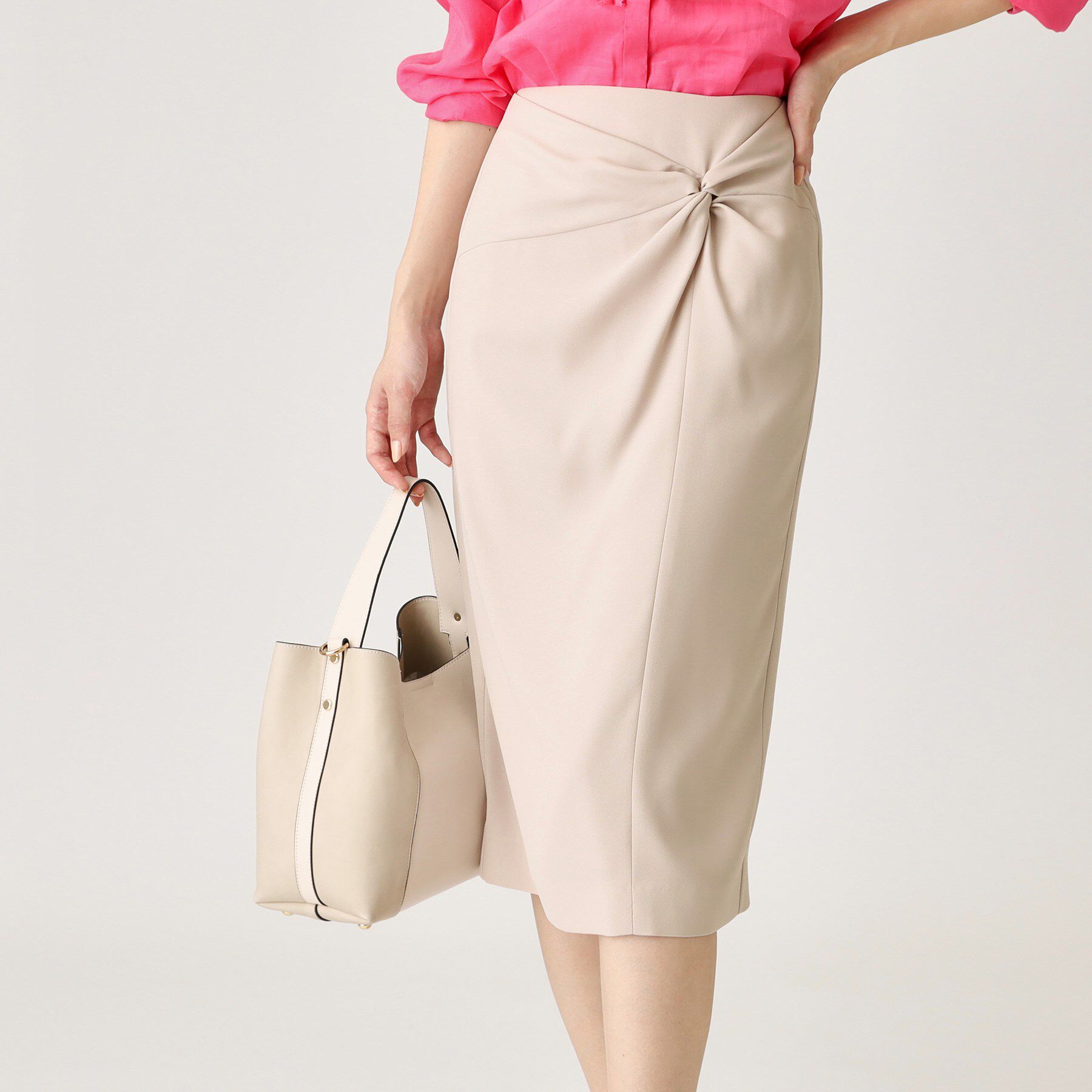 COUP DE CHANCE「【日本製】ねじりデザインスカート」|スカート|グレージュ(050)