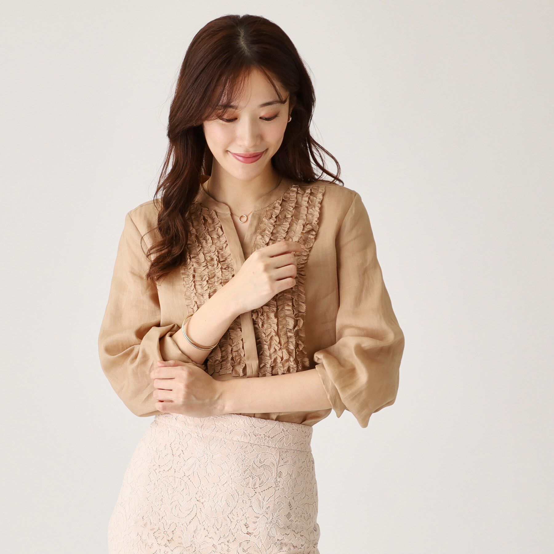 COUP DE CHANCE「【ラミー100％／洗える】夏におすすめ！華やかフリルデザインブラウス」|シャツ・ブラウス|