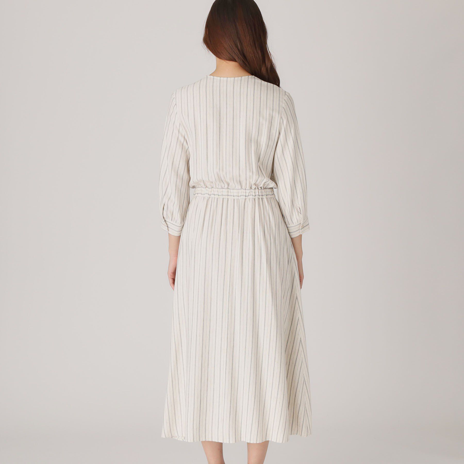 COUP DE CHANCE「【洗える】ストライプ柄 カシュクールワンピース」|ワンピース|