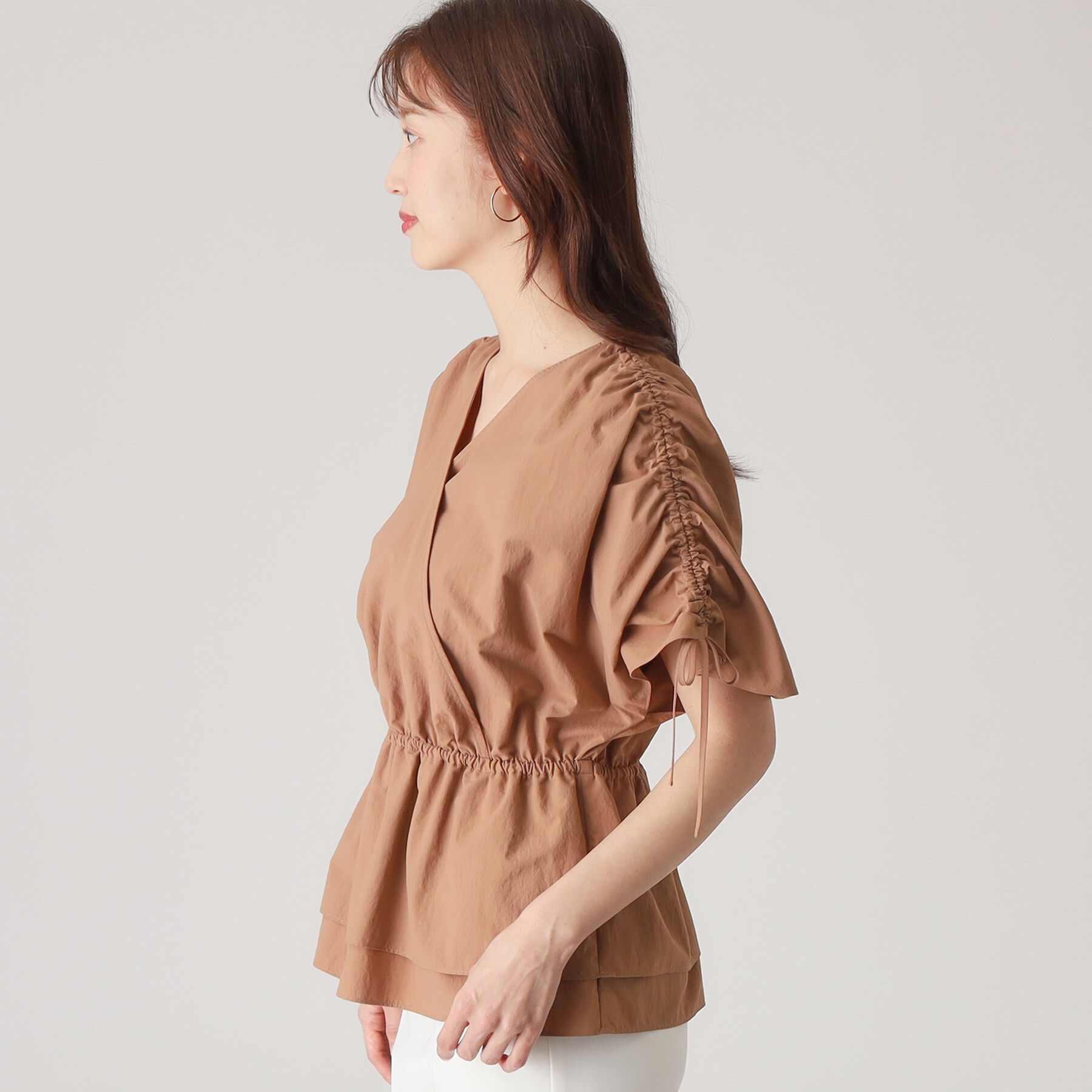 COUP DE CHANCE「【洗える／日本製】カシュクールタイプのギャザーブラウス」|シャツ・ブラウス|