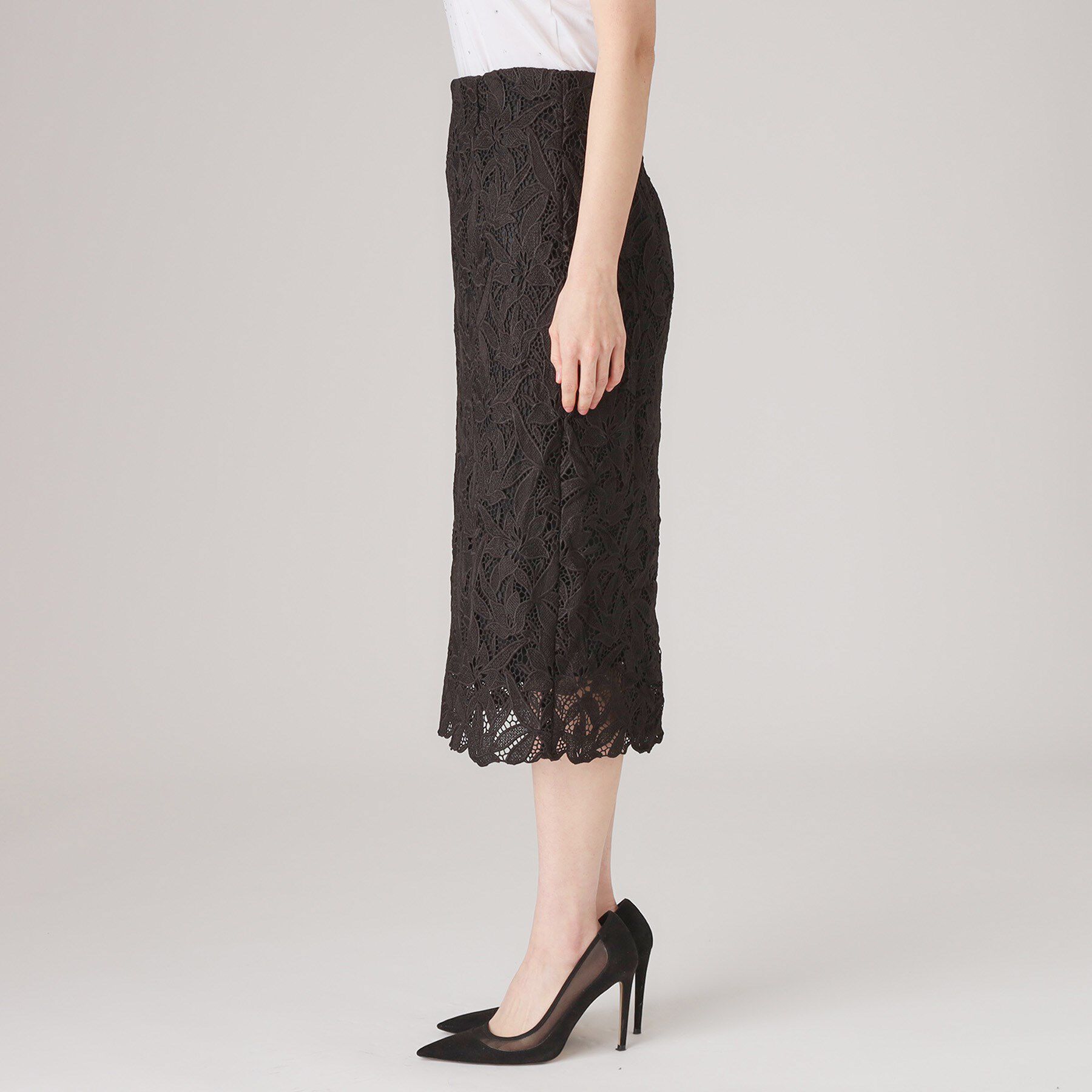 COUP DE CHANCE「【レース／セットアップ可】ストレートシルエットのスカート」|スカート|