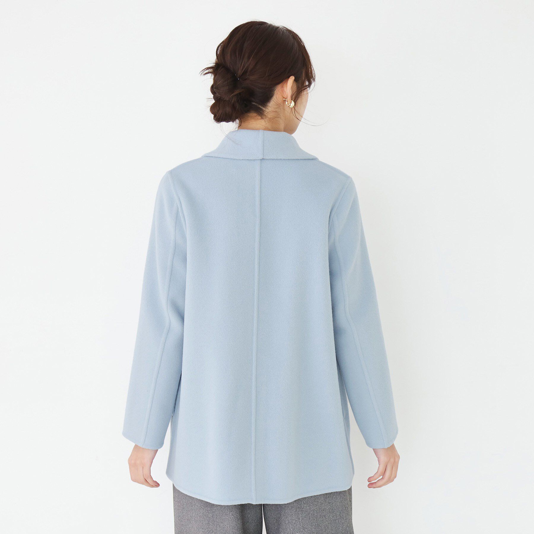 COUP DE CHANCE「【リバー仕立て／裏地無し】軽く羽織れるウールリバーコート」|ステンカラーコート|