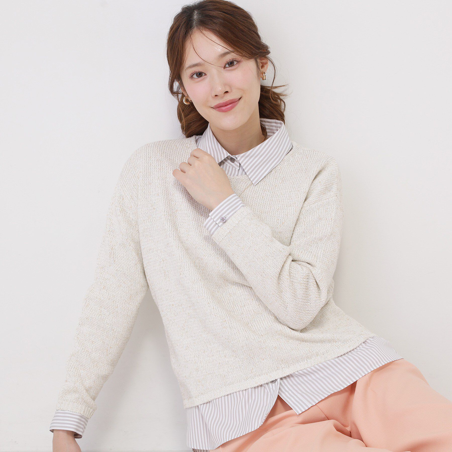 COUP DE CHANCE「【手洗い可／日本製／重ね着にもおすすめ】きれいめブロード素材シャツ」|シャツ・ブラウス|