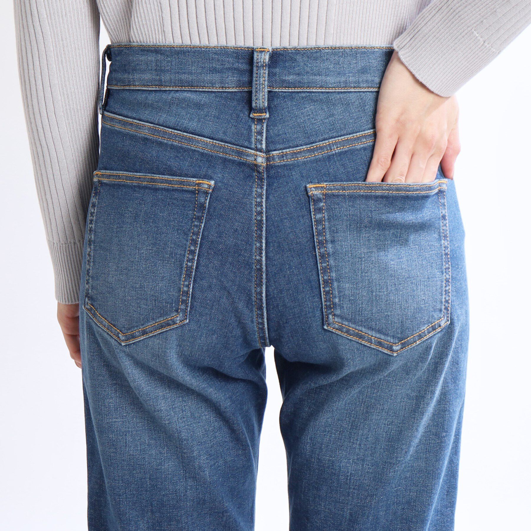 Reflect「【洗える】ストレートシルエットストレッチデニム」|デニム|