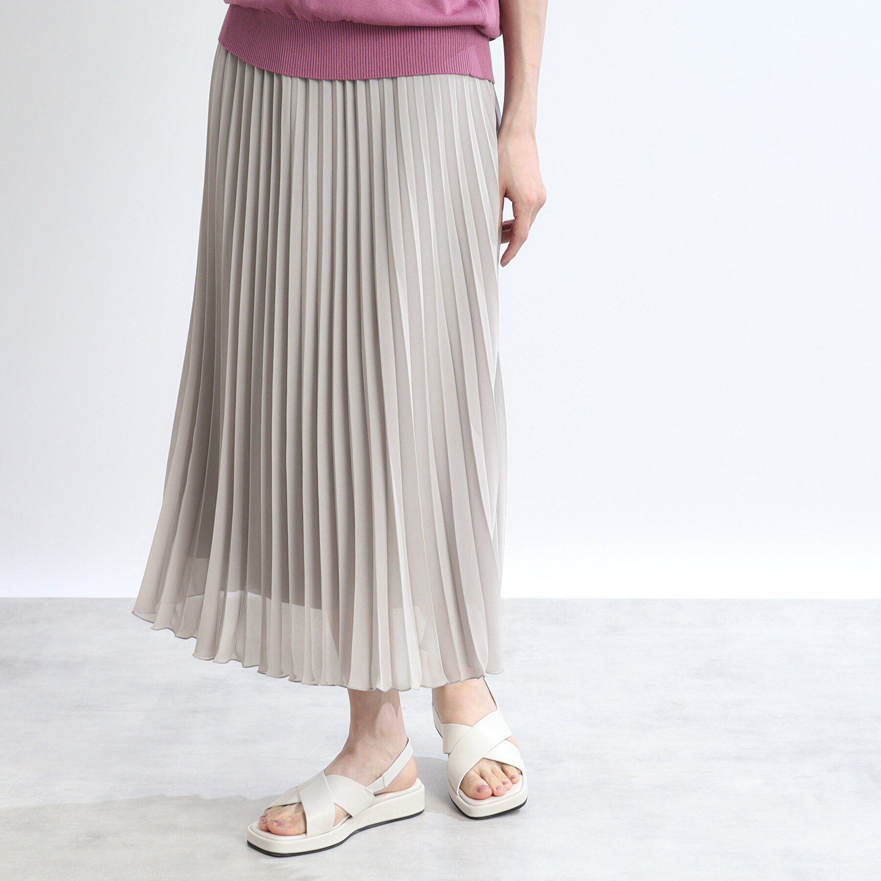 Reflect「【体型カバー／WEB限定カラーあり／手洗い可能】涼しげドライタッチプリーツスカート」|スカート|