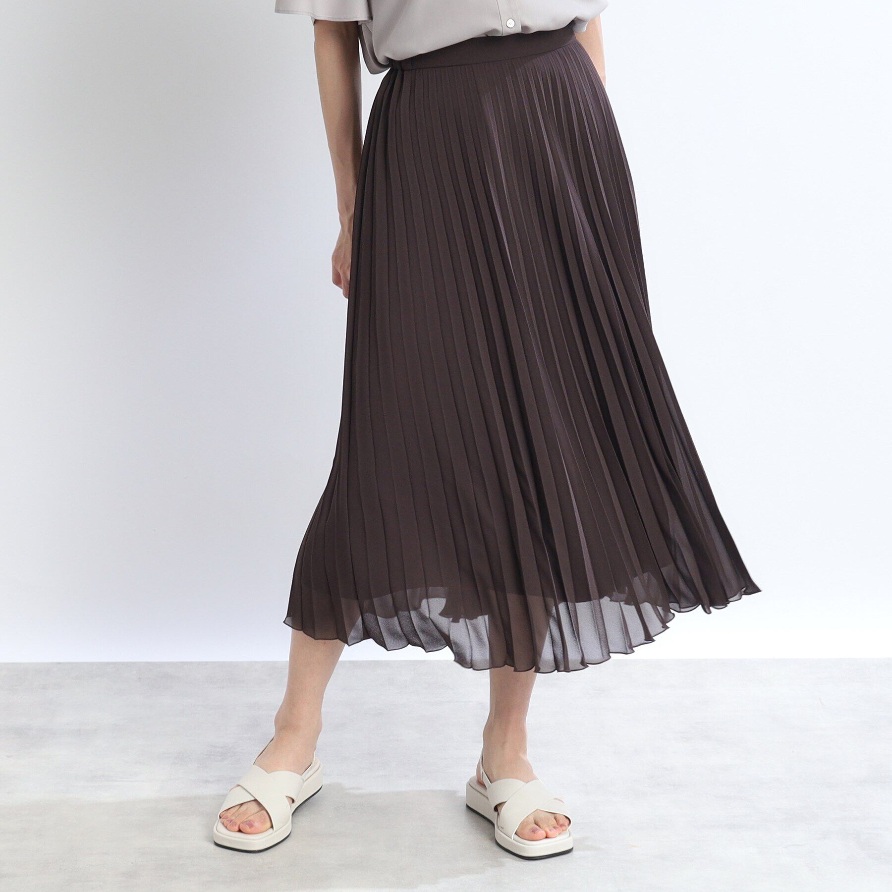 Reflect「【体型カバー／WEB限定カラーあり／手洗い可能】涼しげドライタッチプリーツスカート」|スカート|