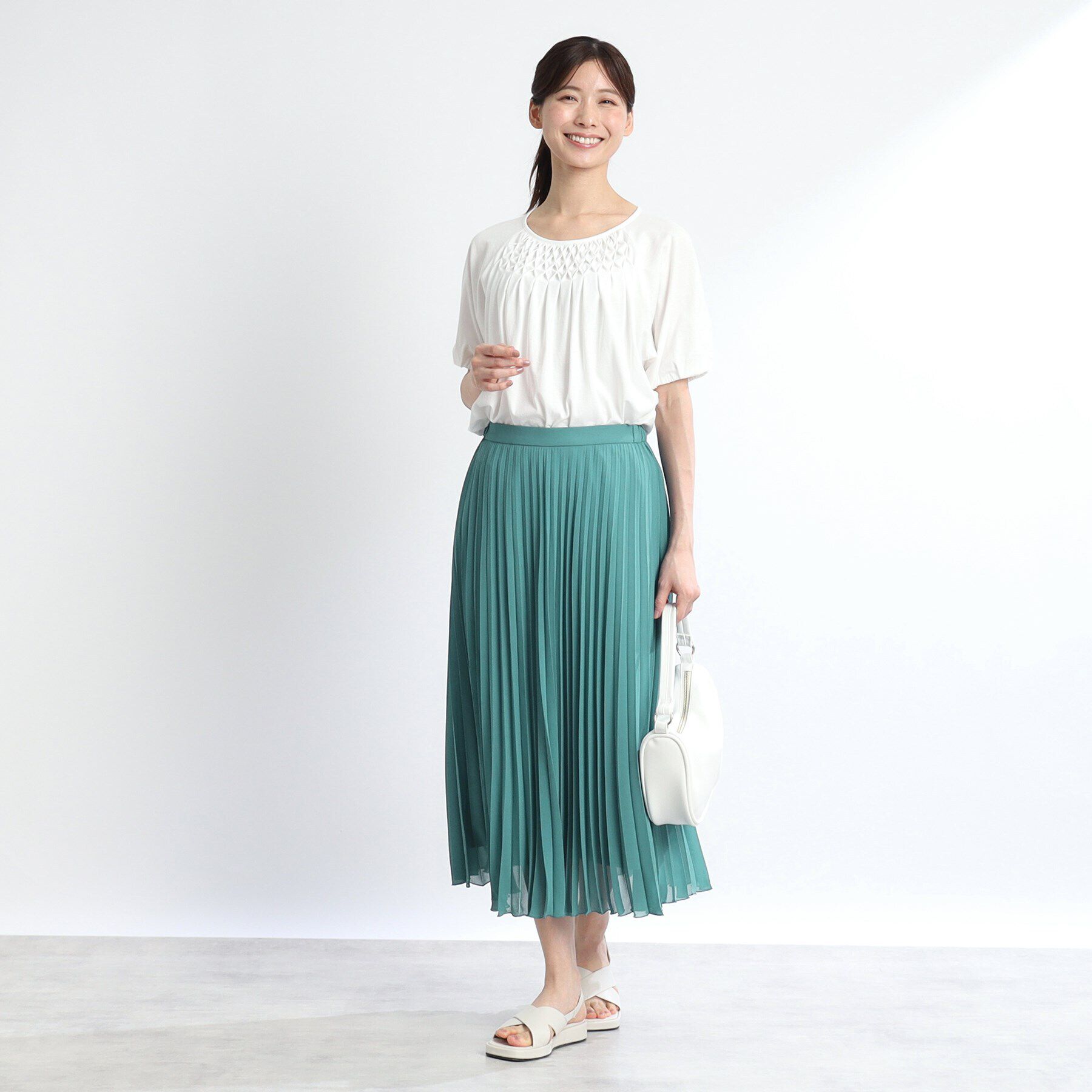 Reflect「【体型カバー／WEB限定カラーあり／手洗い可能】涼しげドライタッチプリーツスカート」|スカート|