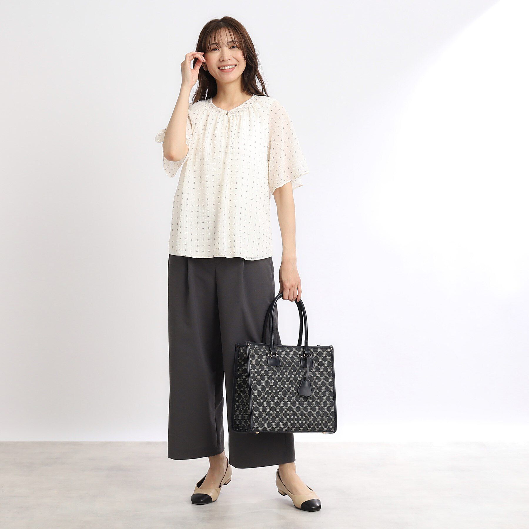 Reflect「【手洗い可】サッカープリントブラウス」|その他|