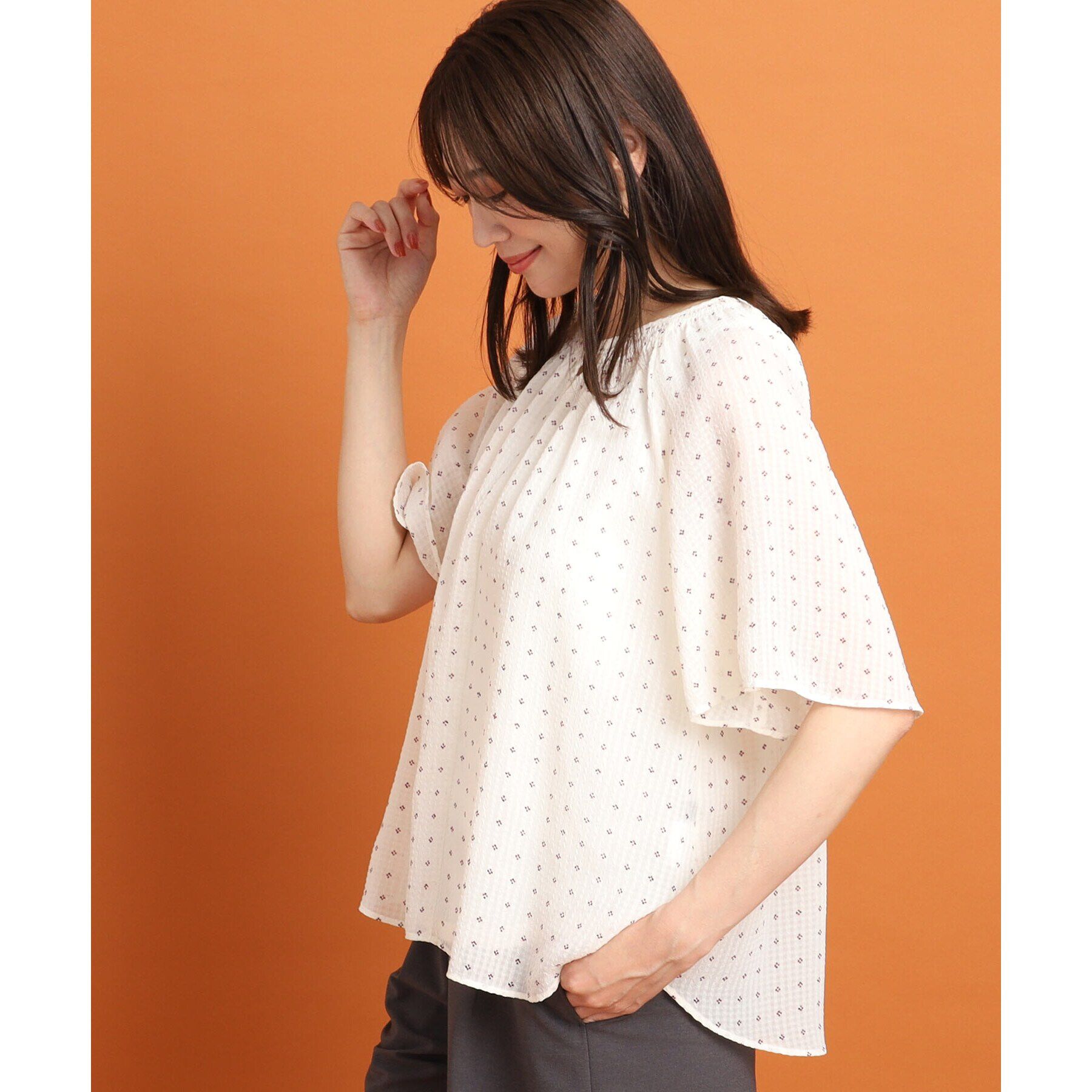 Reflect「【手洗い可】サッカープリントブラウス」|その他|