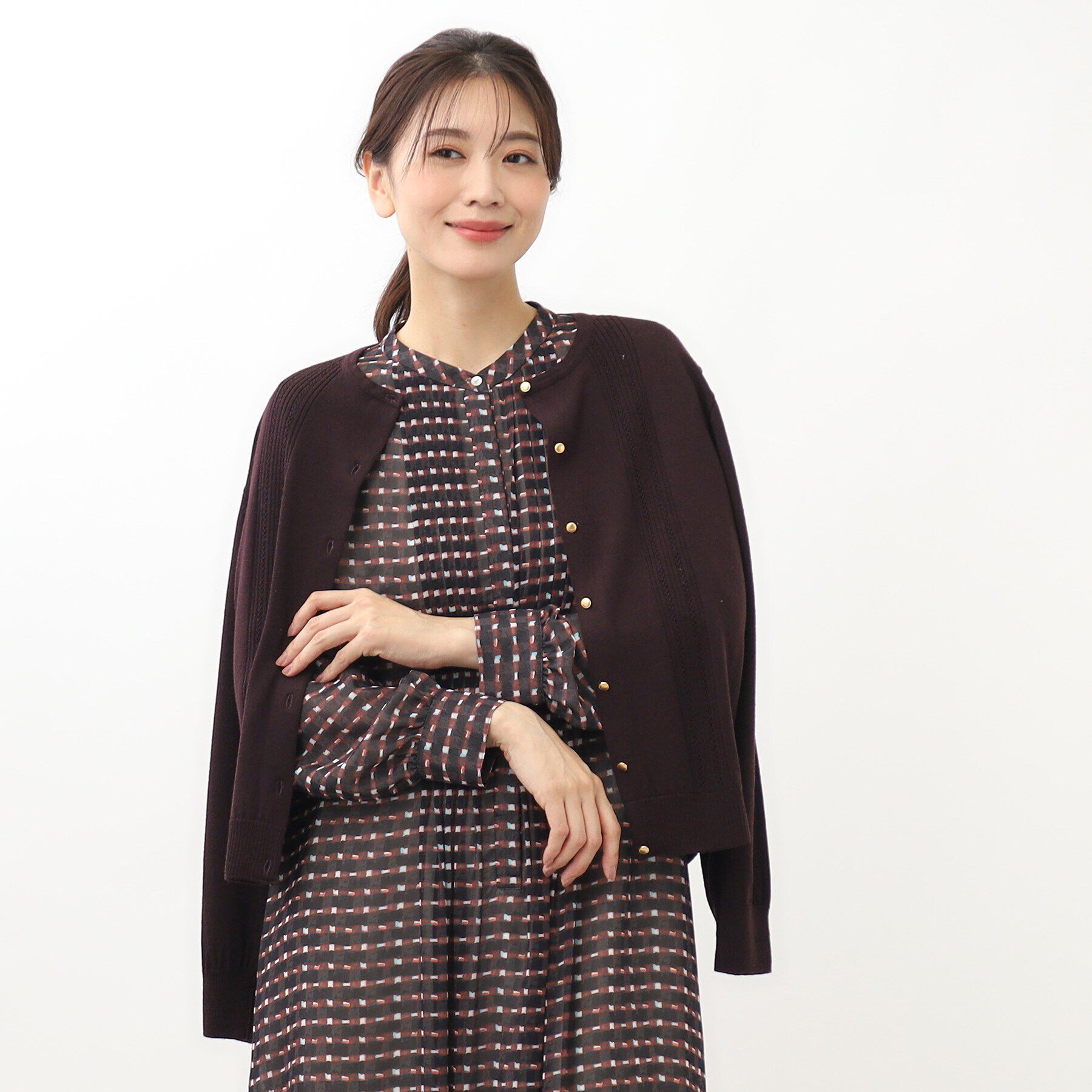 Reflect「【セットアップ可】ソフトタッチカーディガン」|カーディガン|ブラウン(044)