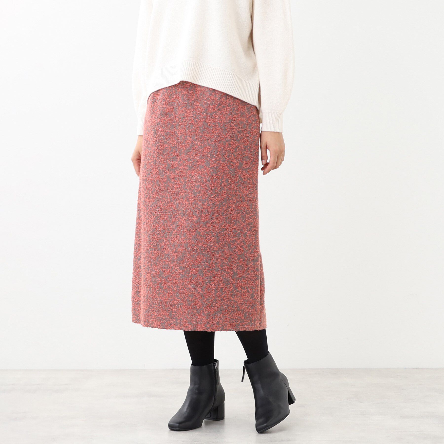 Reflect「フラワージャカードタイトスカート」|スカート|レッド(462)