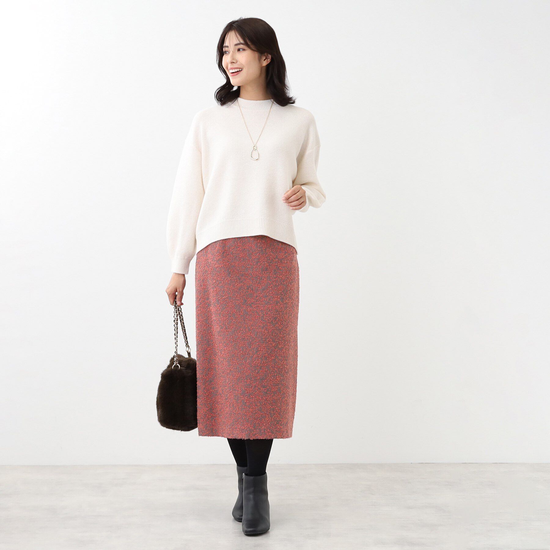 Reflect「フラワージャカードタイトスカート」|スカート|