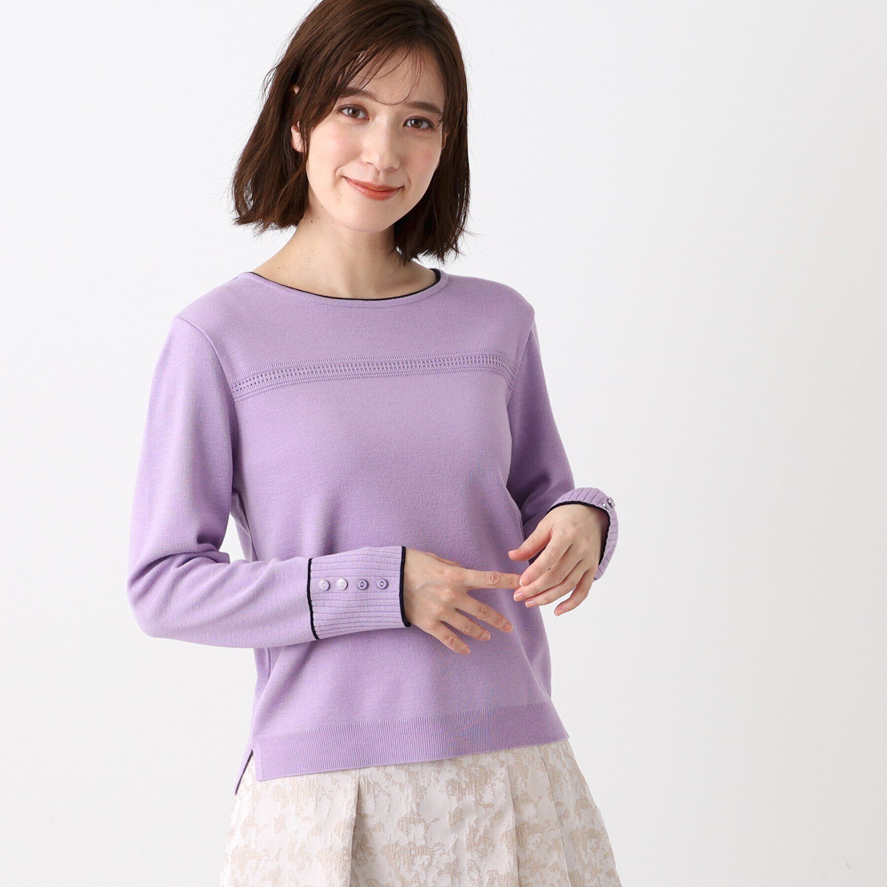 Reflect「【手洗い可】カフス風デザインニット」|ニット・セーター|