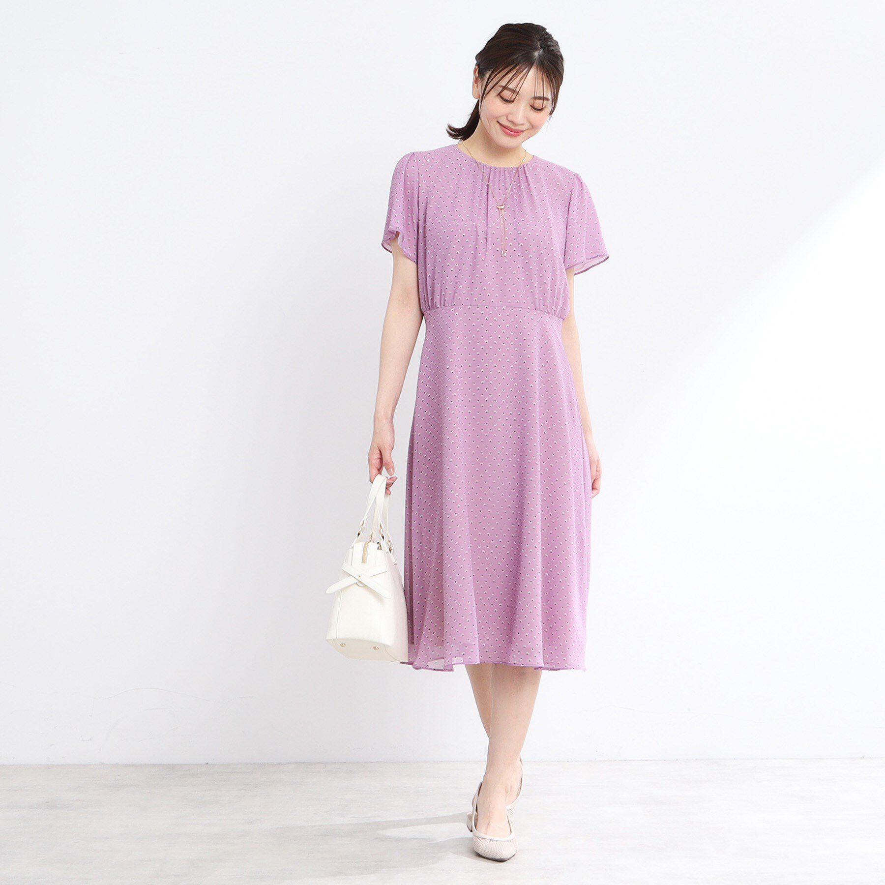 Reflect「【夏SALE／WEB先行カラーあり／マシンウォッシュ可】コツキ幾何柄ワンピース」|ワンピース|