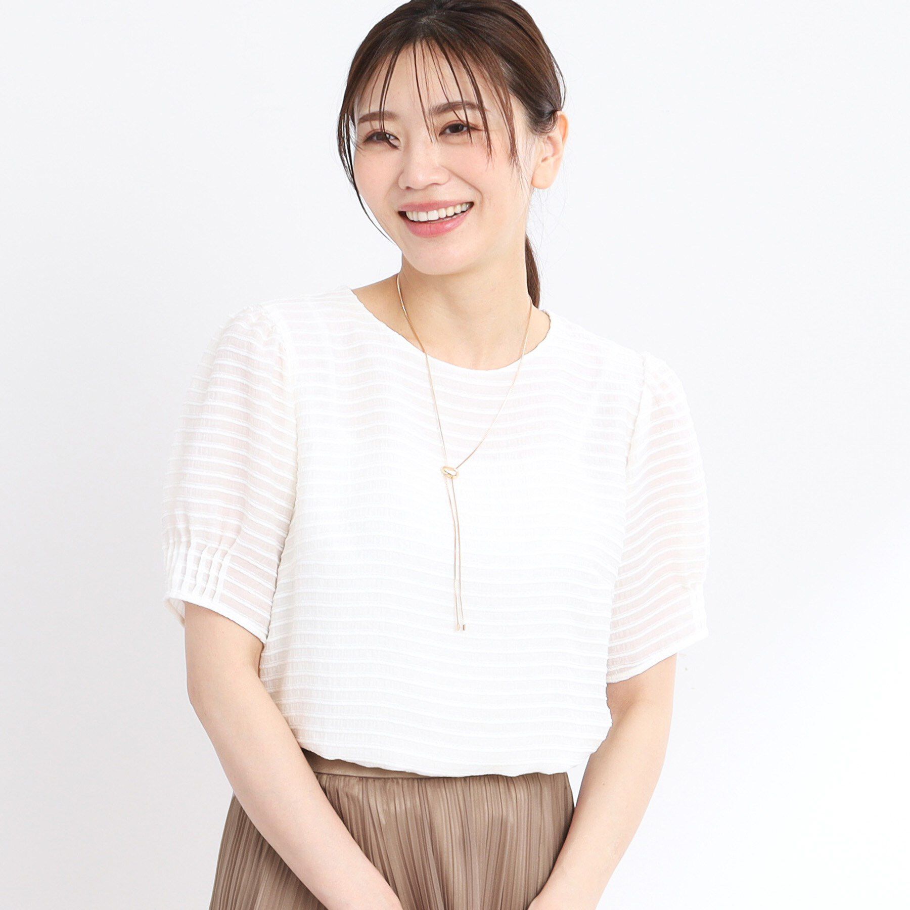 Reflect「【夏SALE／手洗い可】トゥインクルボーダーブラウス」|シャツ・ブラウス|