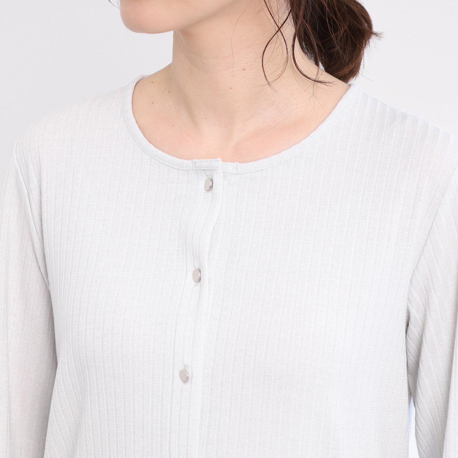 Reflect「【手洗い可／一枚着でも◎】ラメ入りドット風ボタンカーディガン」|カーディガン|