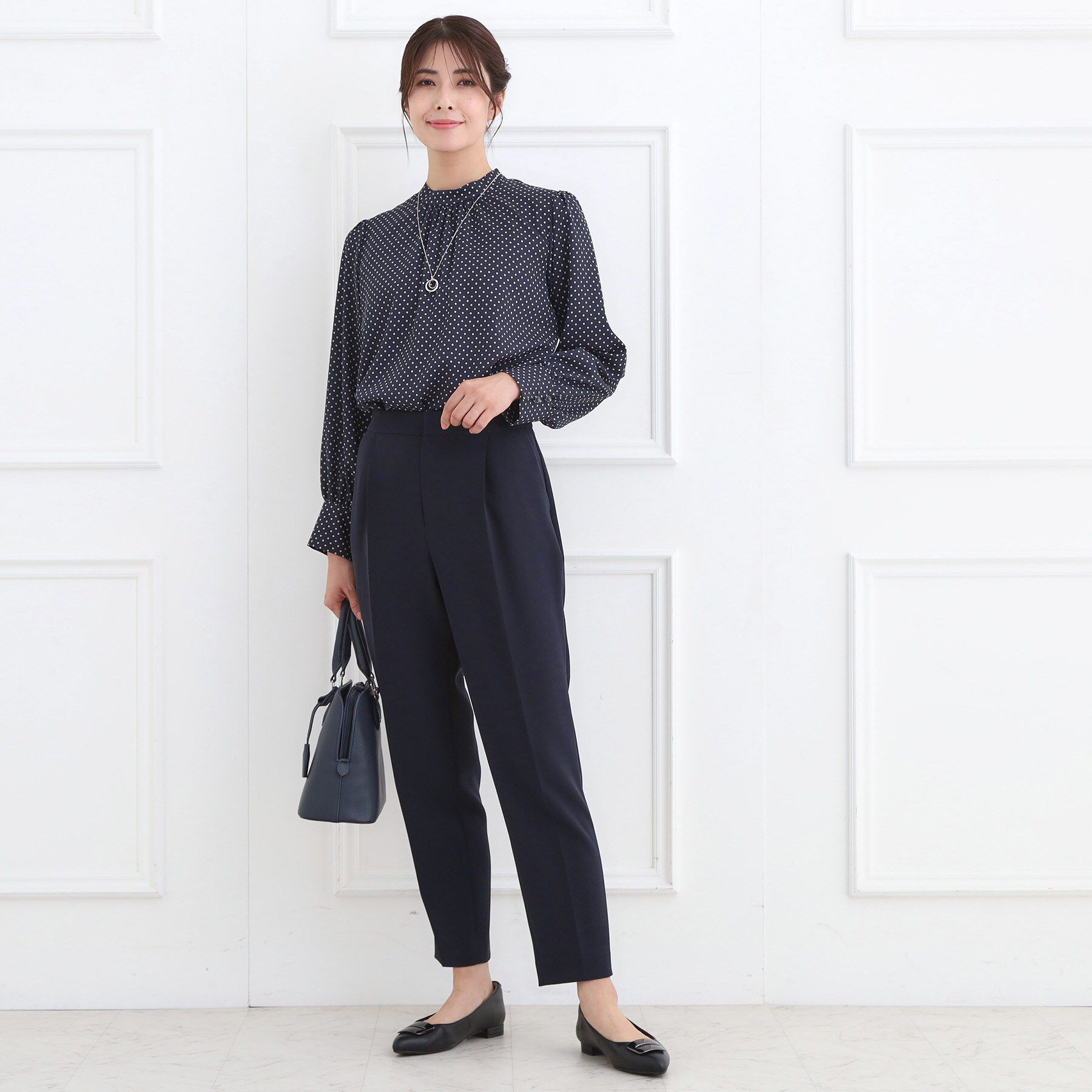Reflect「【フォーマル／入卒】ドットプリントブラウス」|シャツ・ブラウス|