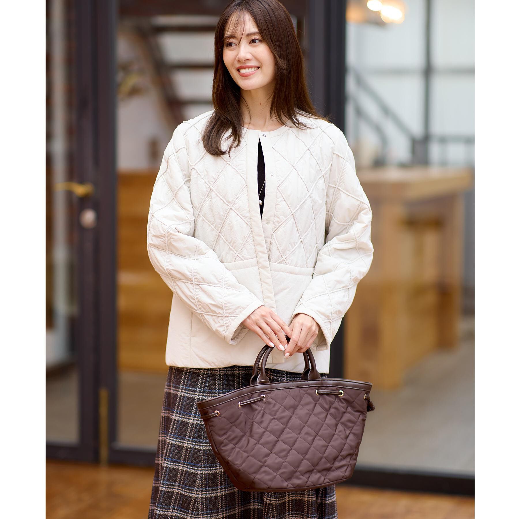 Reflect「【ショルダー付き／コーディネートのアクセントに◎】キルティングバッグ」|トートバッグ|