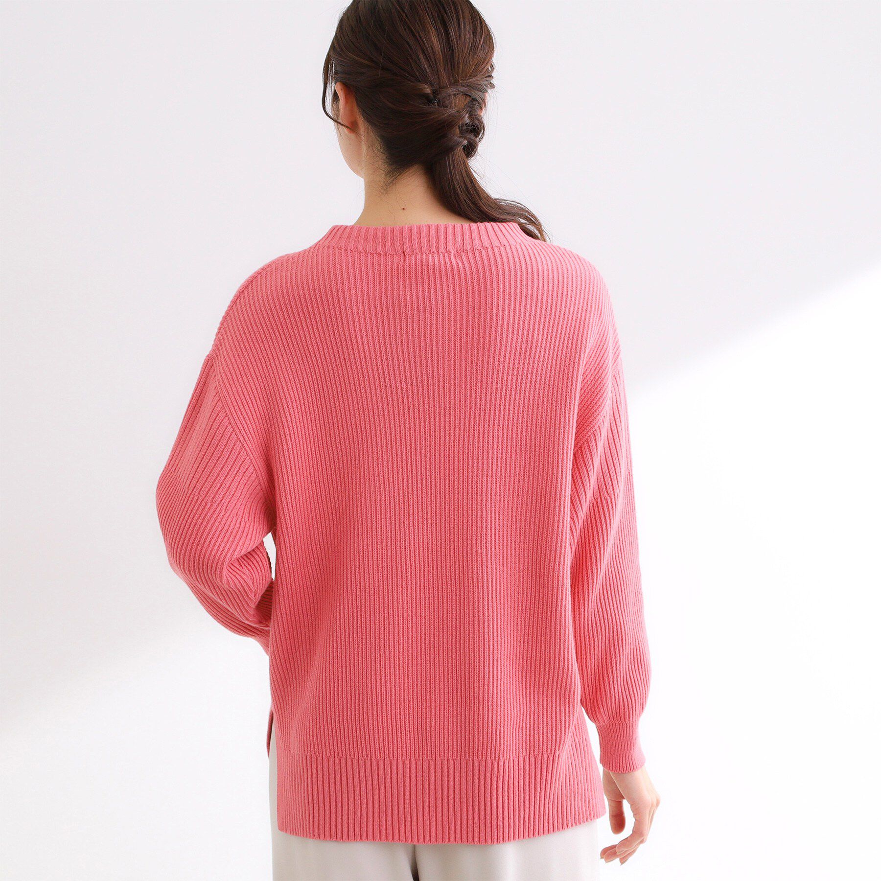 Reflect「【腰回りカバー／長め丈】モックネックニットプルオーバー」|ニット・セーター|