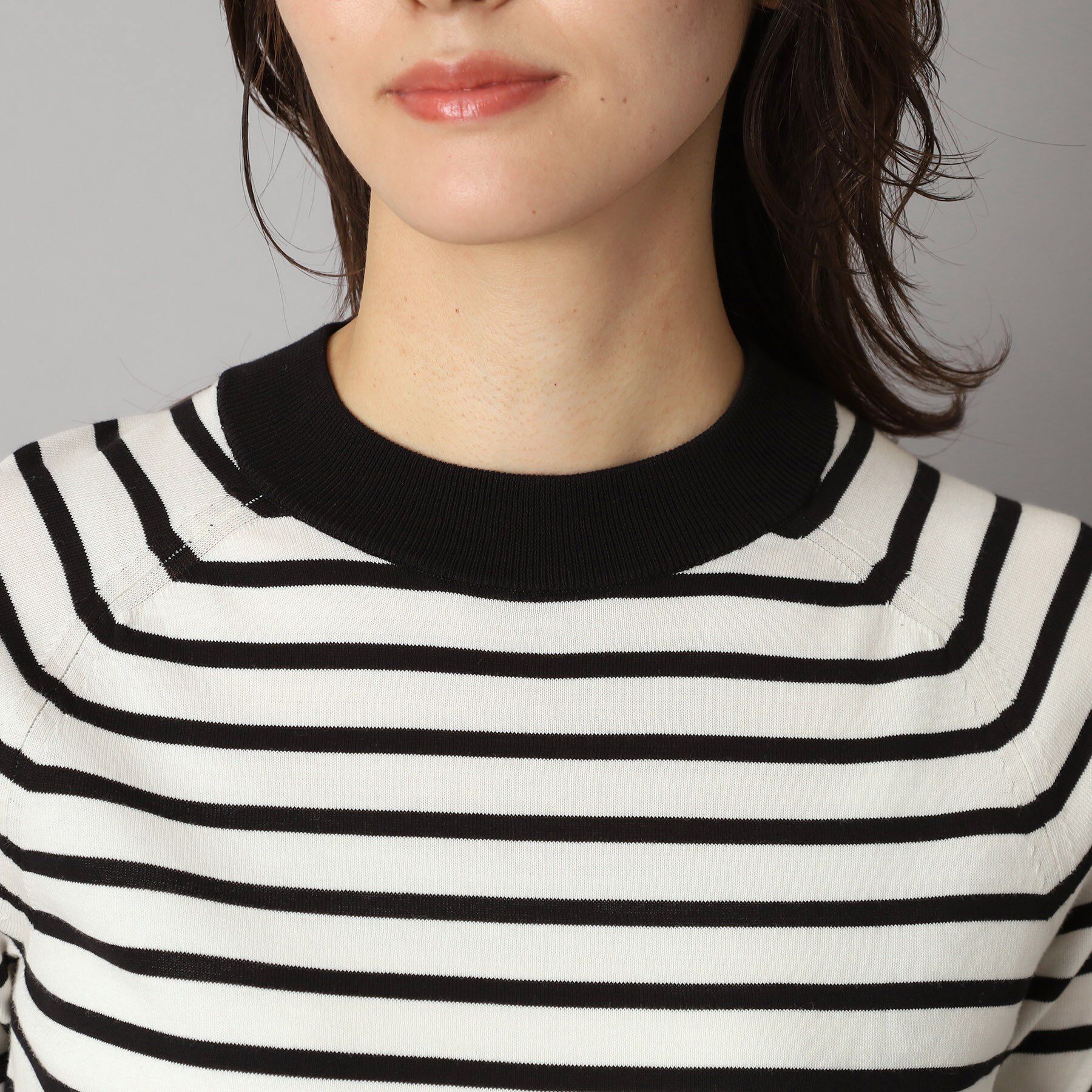 DRESSTERIOR「【洗える】マルチボーダーハーフスリーブニット」|ニット・セーター|