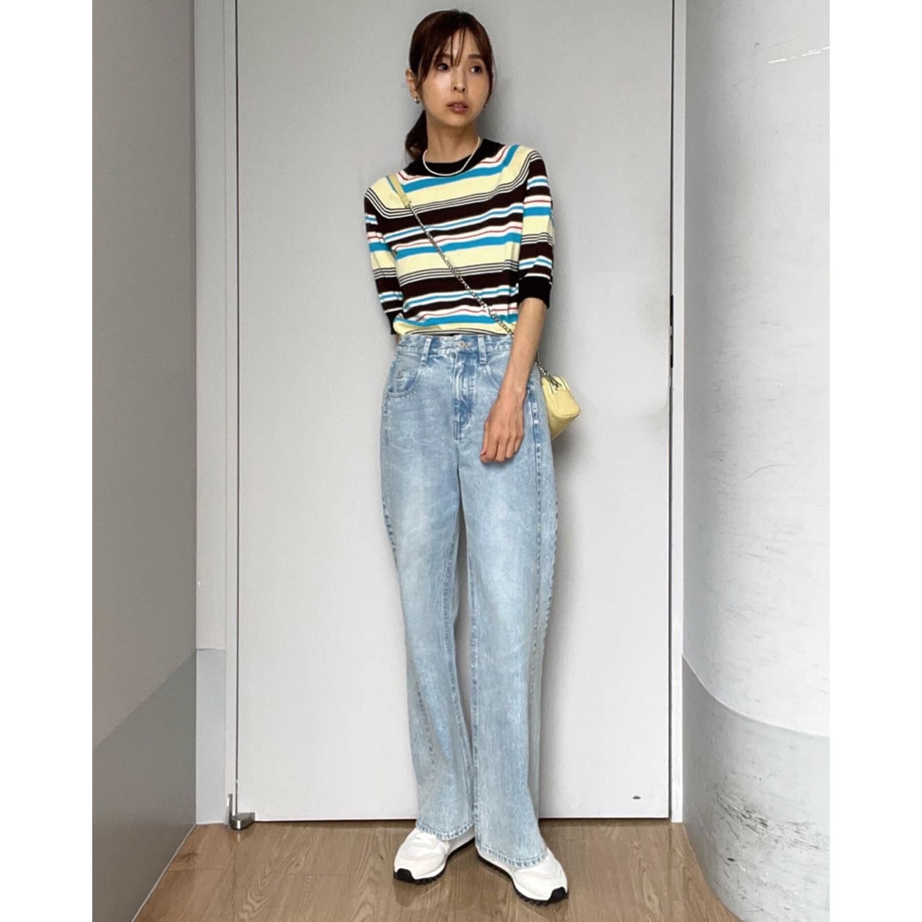 DRESSTERIOR「【洗える】マルチボーダーハーフスリーブニット」|ニット・セーター|