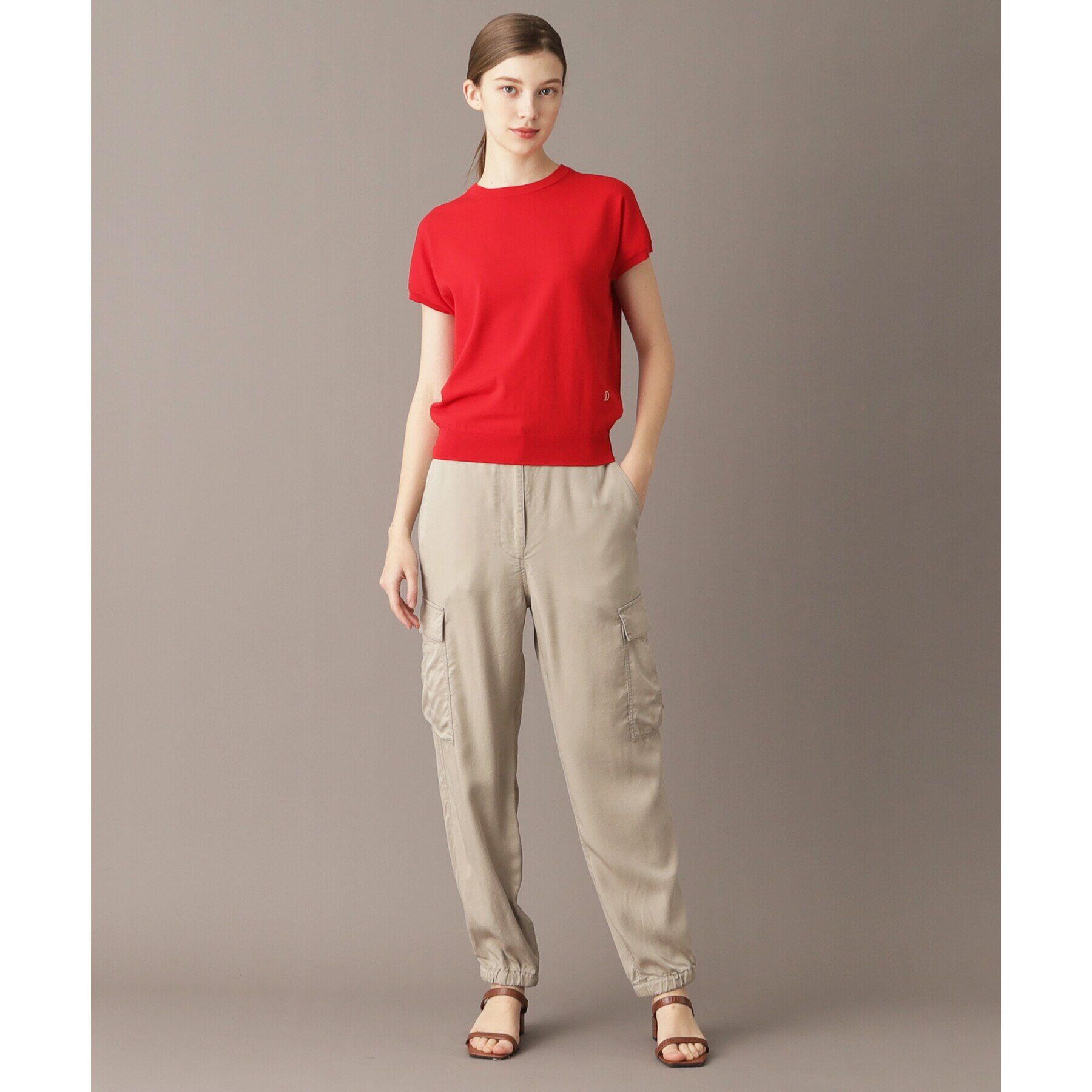 DRESSTERIOR「【定番/洗える】コットンシルク混フレンチスリーブニット」|ニット・セーター|