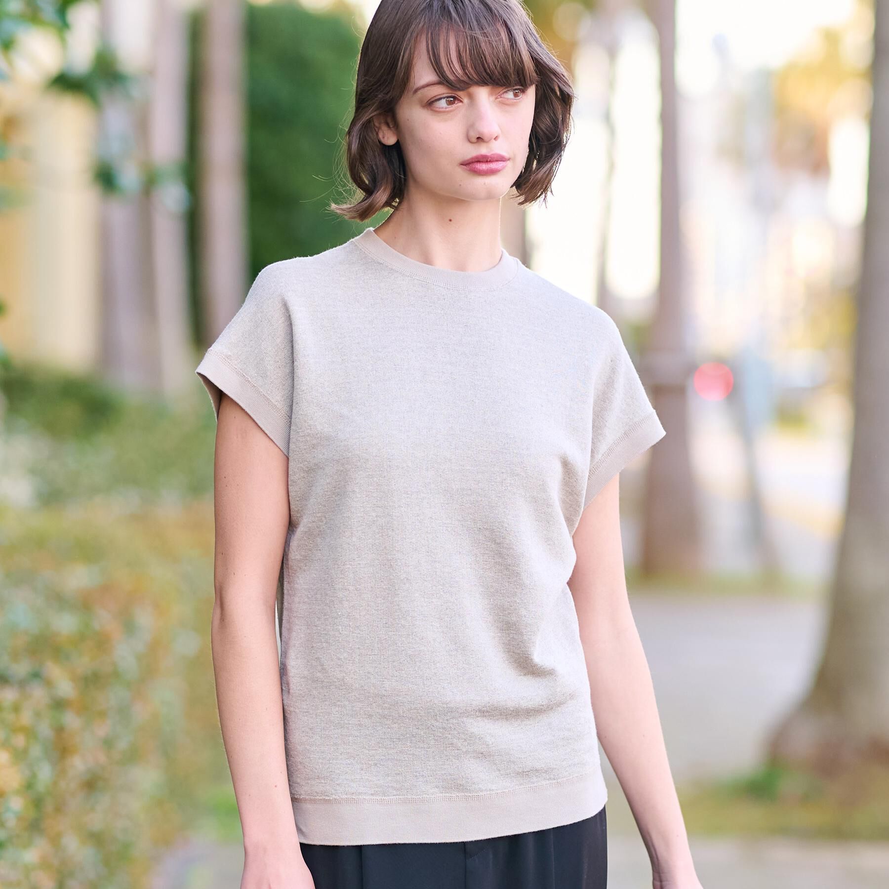 DRESSTERIOR「【毎年人気！／洗える】リネン裏毛フレンチプルオーバー」|Tシャツ・カットソー|グレージュ(050)