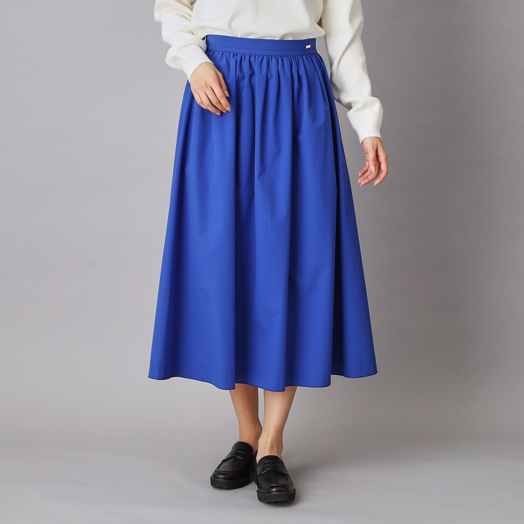 DRESSTERIOR「タックギャザースカート」|スカート|ブルー(093)