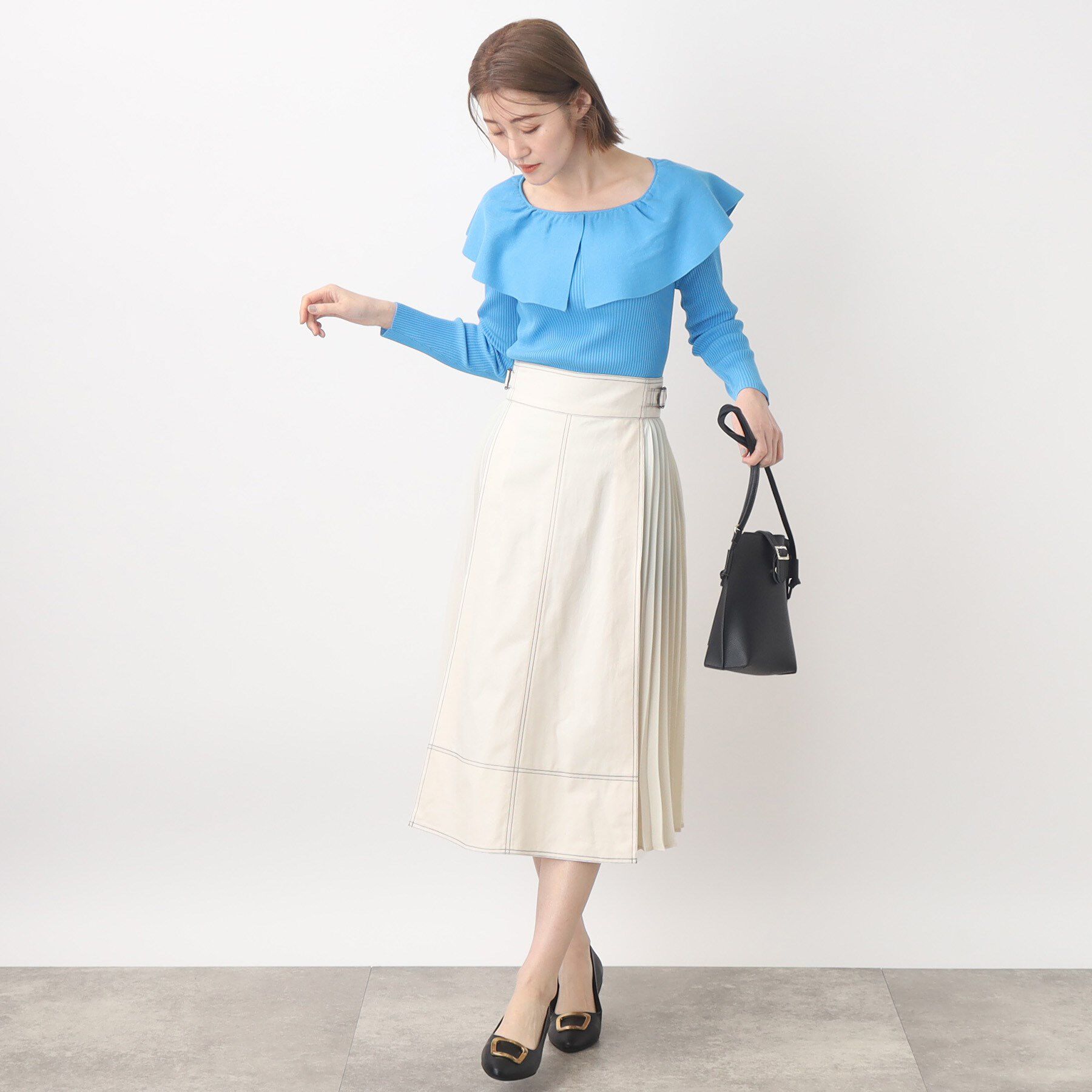 grove「グローブ人気のスカート！デニムサイドプリーツスカート」|スカート|