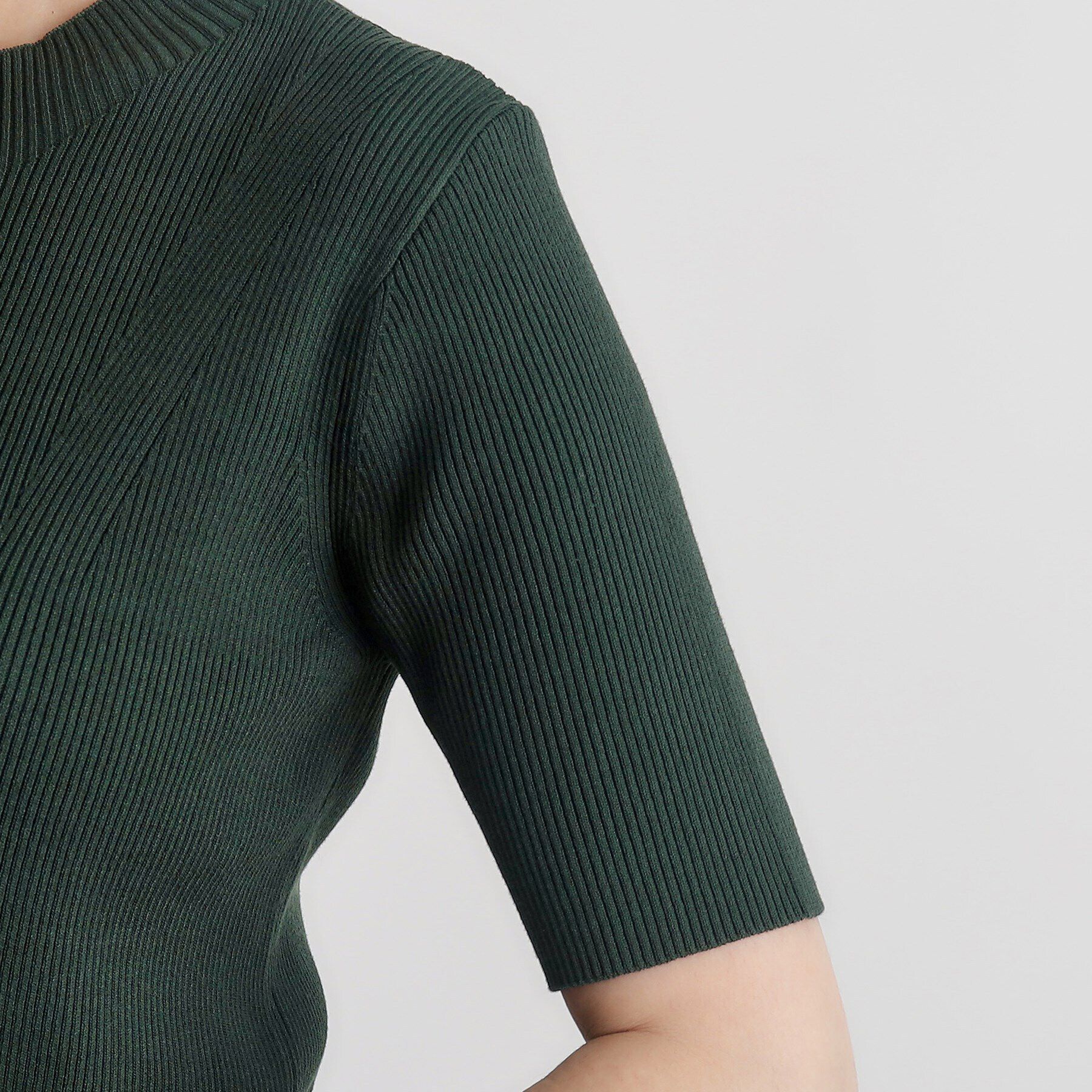 grove「RNドライタッチリブ5分袖プルオーバー」|ニット・セーター|